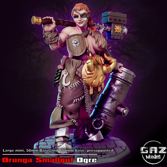 Drunga Smallgut the female Ogre - 32mm/75mm scale (sculpted by Gaz Minis)
