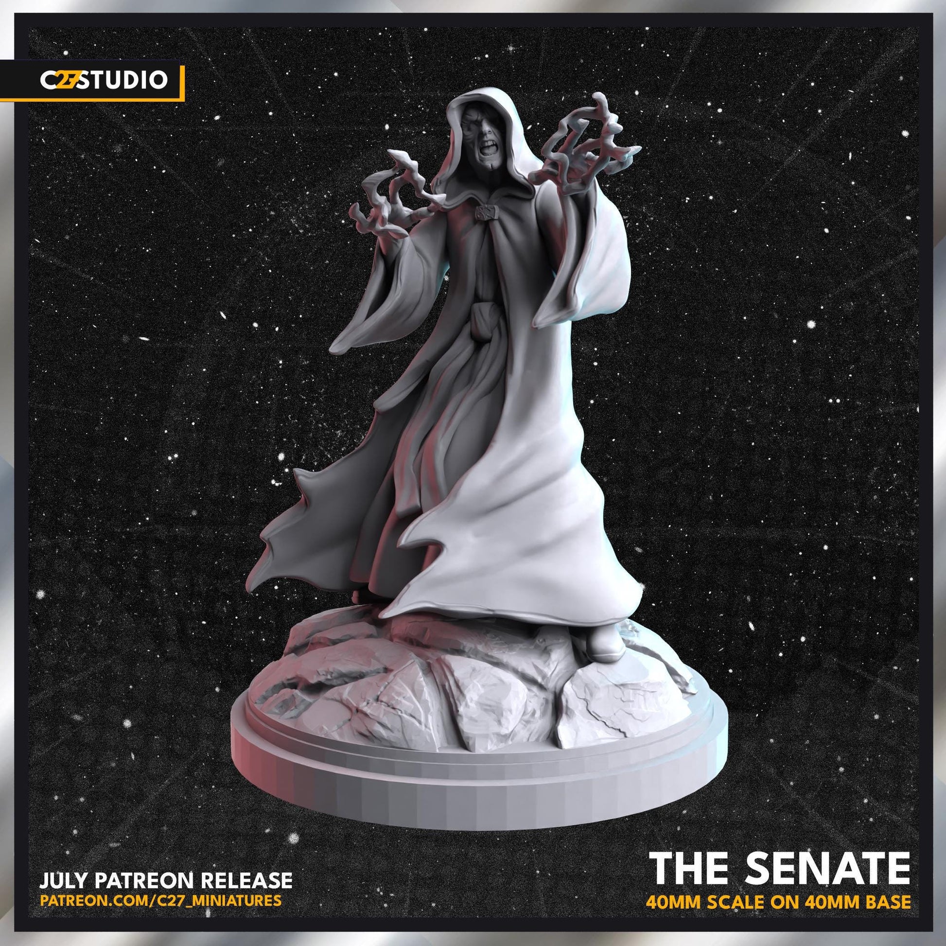 Palpatine / The Senate 40mm miniature (sculpted by C27 collectibles) (Crisis Protocol Proxy/Alternative)