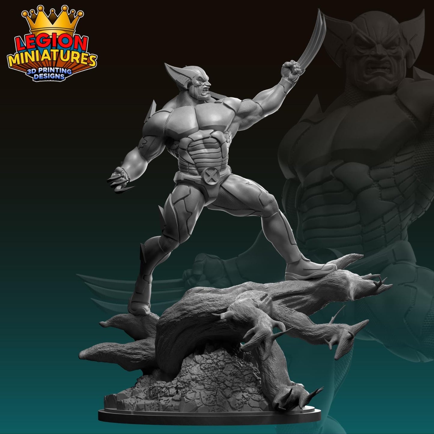 Wolverine Armoured Fan-Art 40mm Miniature (Sculpted by Legion Miniatures) (Crisis Protocol Proxy/Alternative)