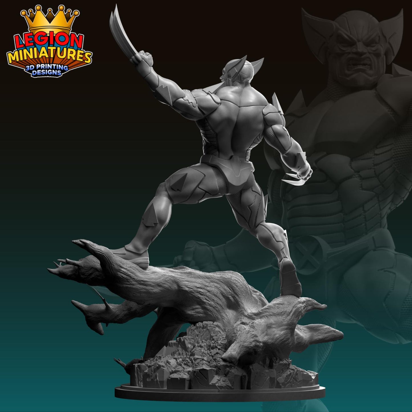 Wolverine Armoured Fan-Art 40mm Miniature (Sculpted by Legion Miniatures) (Crisis Protocol Proxy/Alternative)