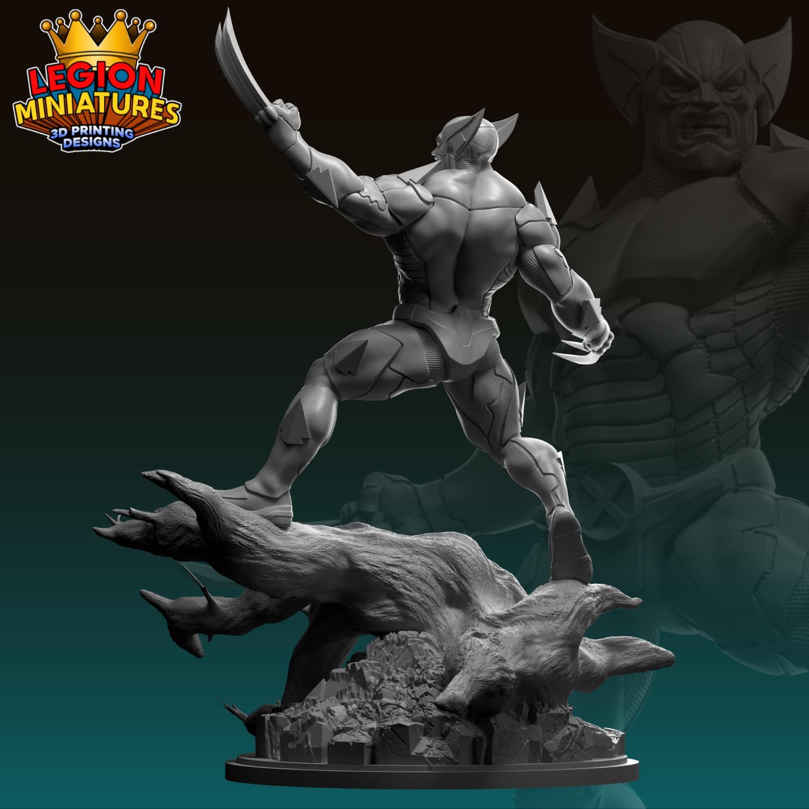 Wolverine Armoured Fan-Art 40mm Miniature (Sculpted by Legion Miniatures) (Crisis Protocol Proxy/Alternative)
