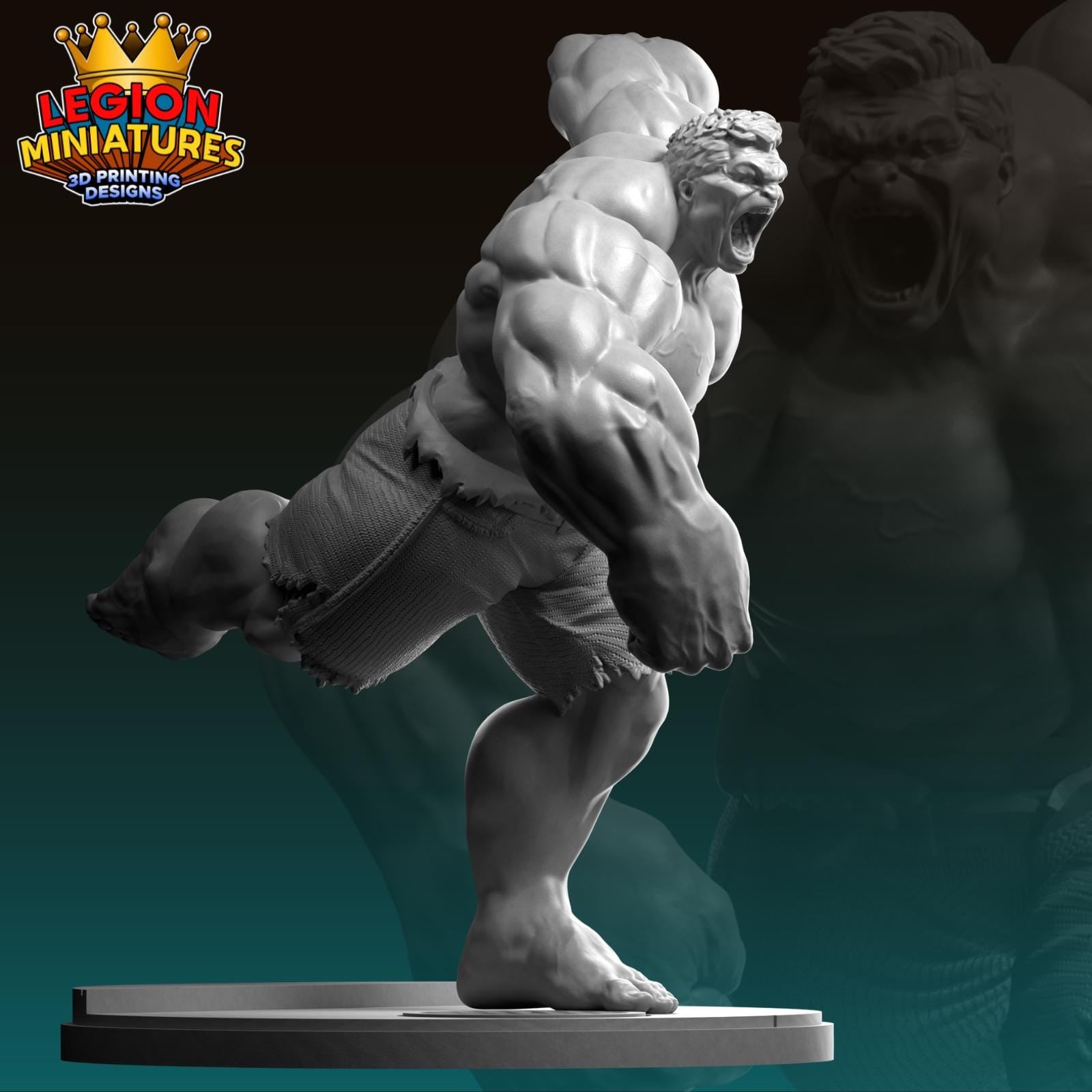 Ultimate Hulk Fan-Art 40mm Miniature (Sculpted by Legion Miniatures) (Crisis Protocol Proxy/Alternative)
