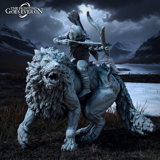 Ironmoor Orc Archer A - Warg Rider (sculpted by Print Goes Ever On)