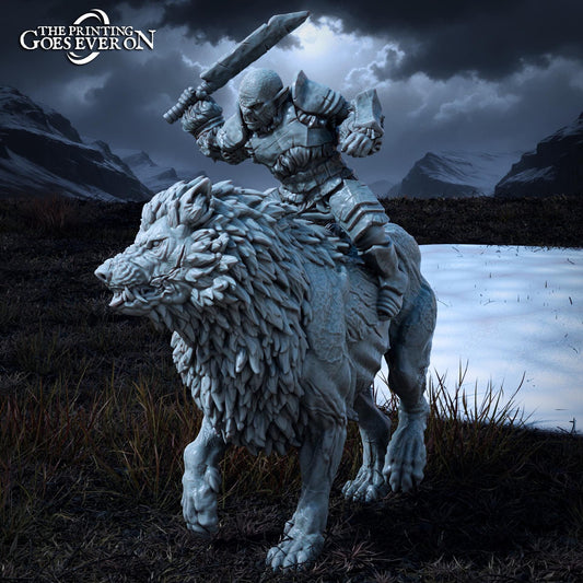Ironmoor Orc Fighter B - Warg Rider (sculpted by Print Goes Ever On)
