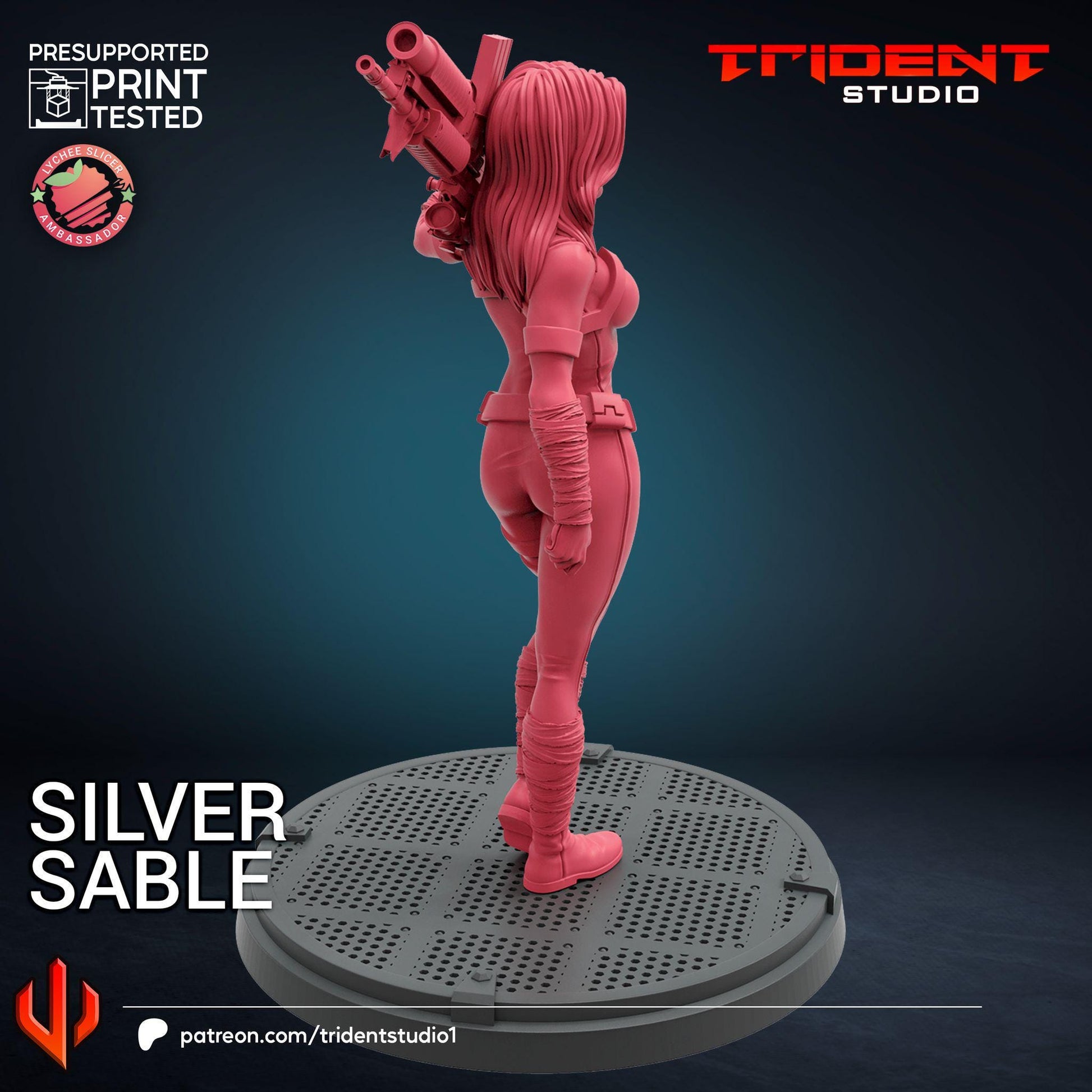 Silver Sable A (Fan art sculpted by Trident Studio) (Crisis Protocol Proxy/Alternative)