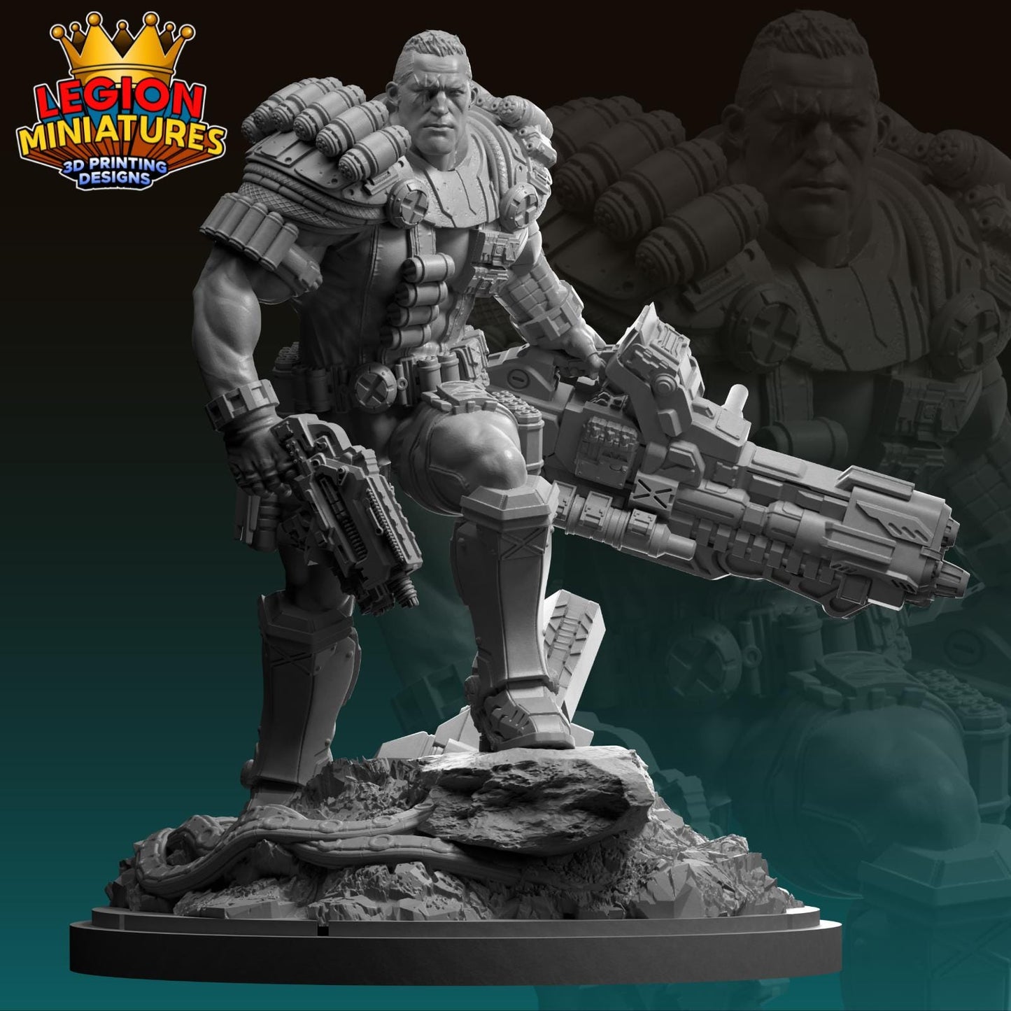 Cable Fan-Art 40mm Miniature (Sculpted by Legion Miniatures) (Crisis Protocol Proxy/Alternative)