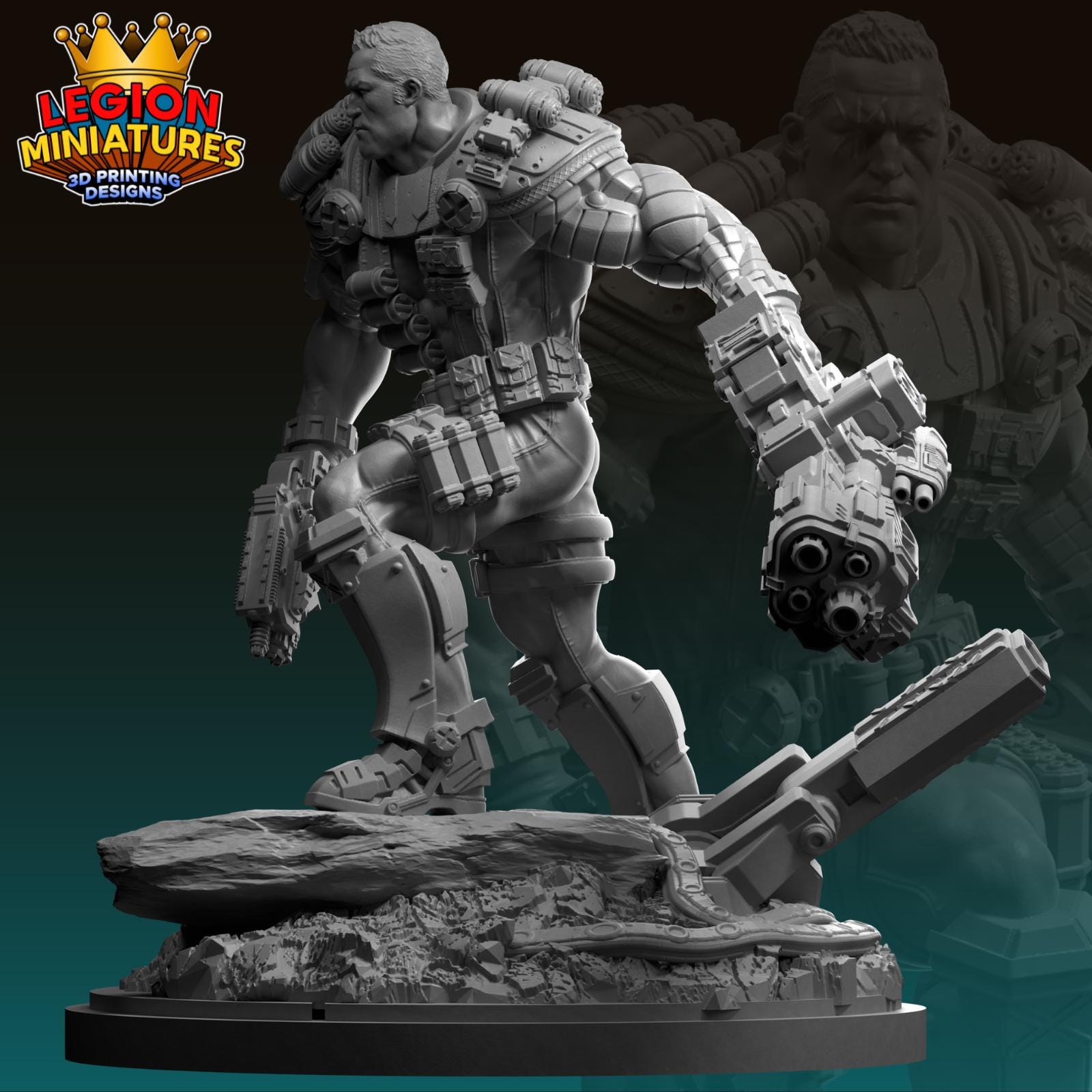 Cable Fan-Art 40mm Miniature (Sculpted by Legion Miniatures) (Crisis Protocol Proxy/Alternative)