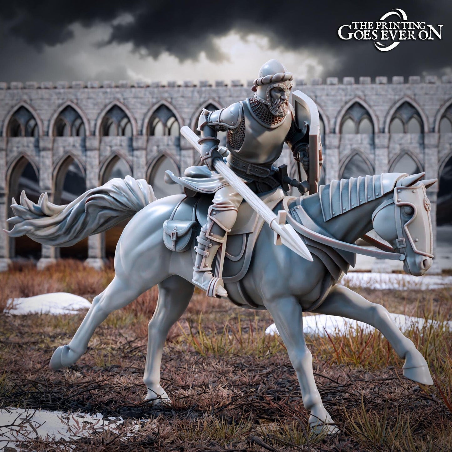 Mounted Man-at-Arms of the Northern Kingdom - A (sculpted by Print Goes Ever On)