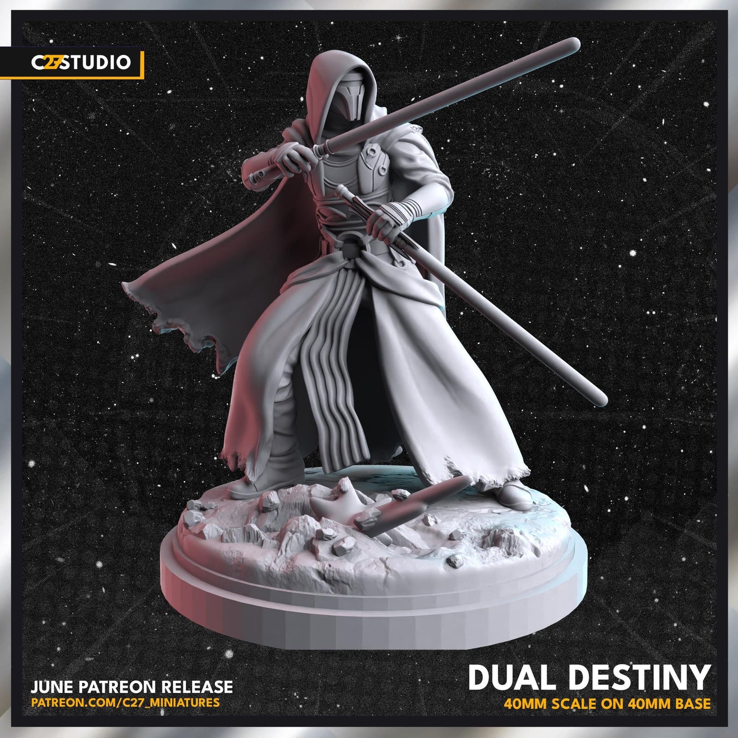Darth Revan / Dual Destiny 40mm miniature (sculpted by C27 collectibles) (Crisis Protocol Proxy/Alternative)
