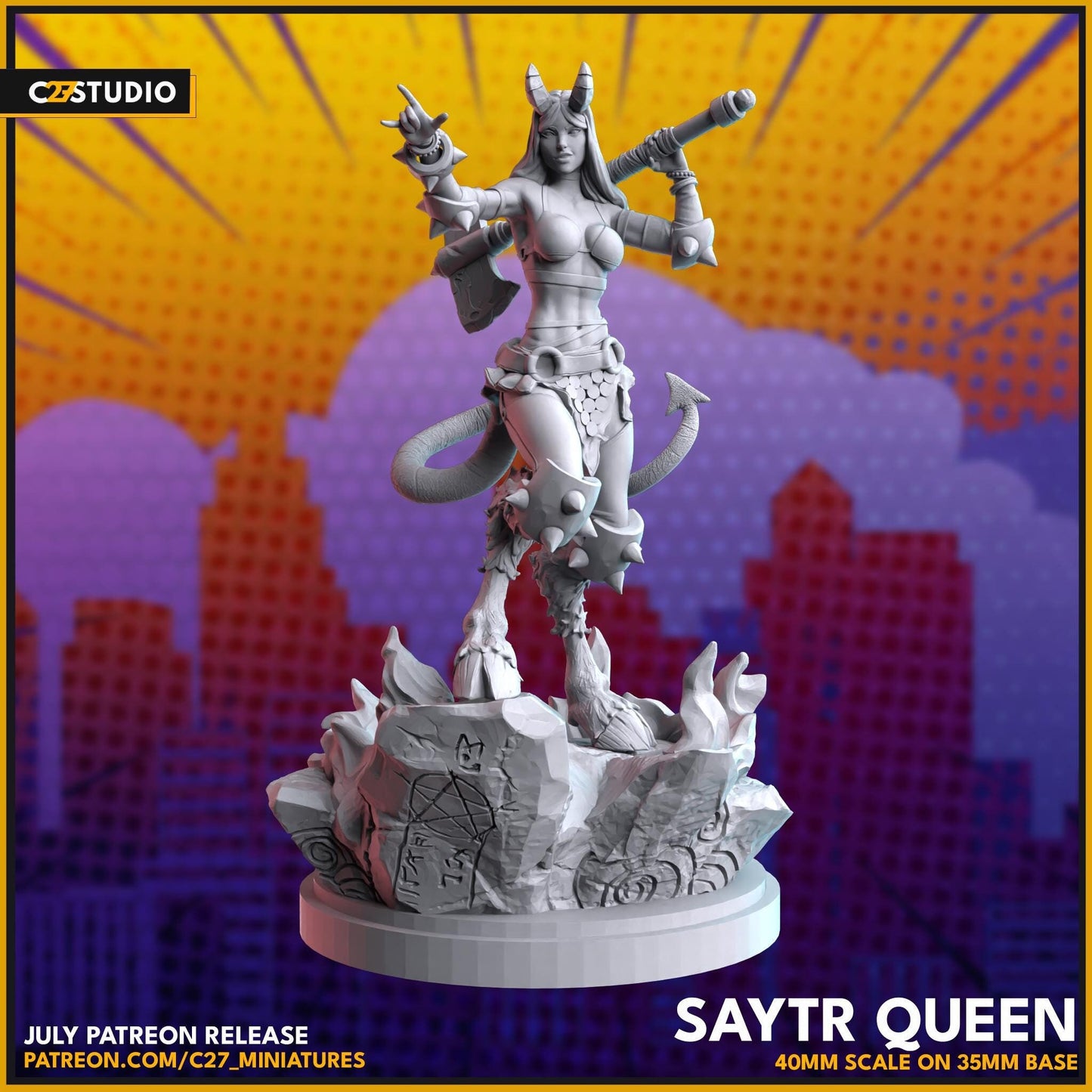 Magik / Satyr Queen 40mm miniature (sculpted by C27 collectibles) (Crisis Protocol Proxy/Alternative)