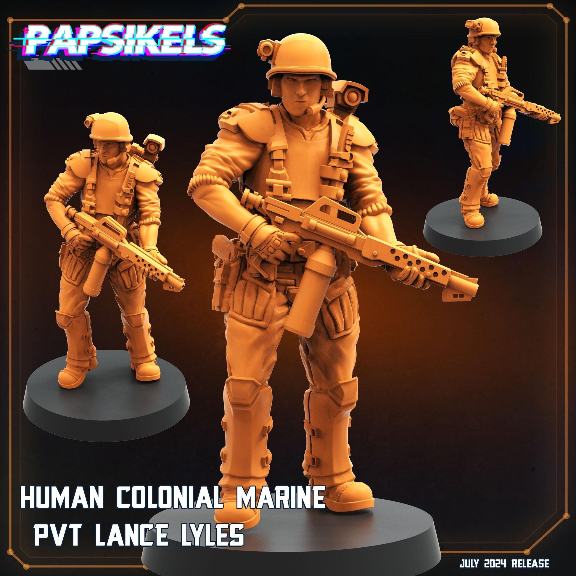 Human Colonial Marine Pvt Lance Lyles (sculpted by Papsikels)