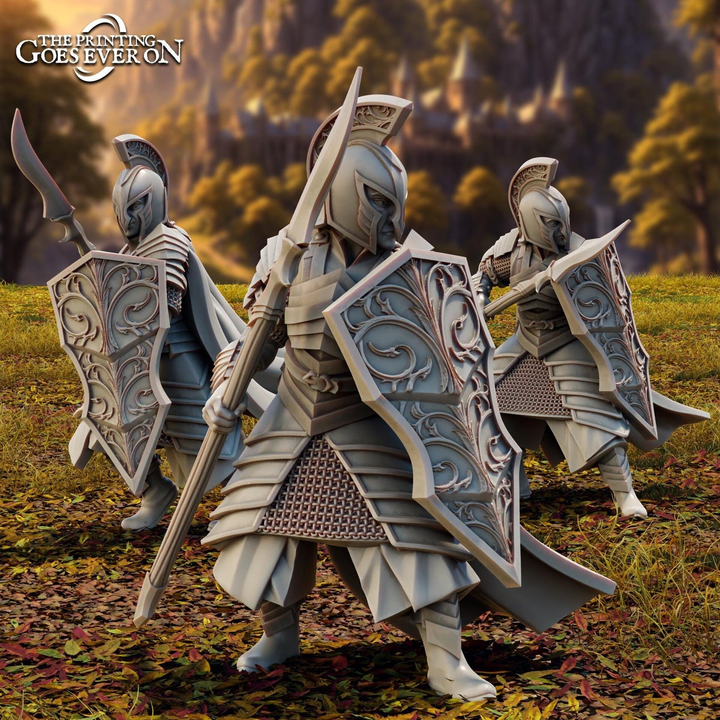 High Elf Spearmen - Set of 3 (sculpted by Print Goes Ever On)