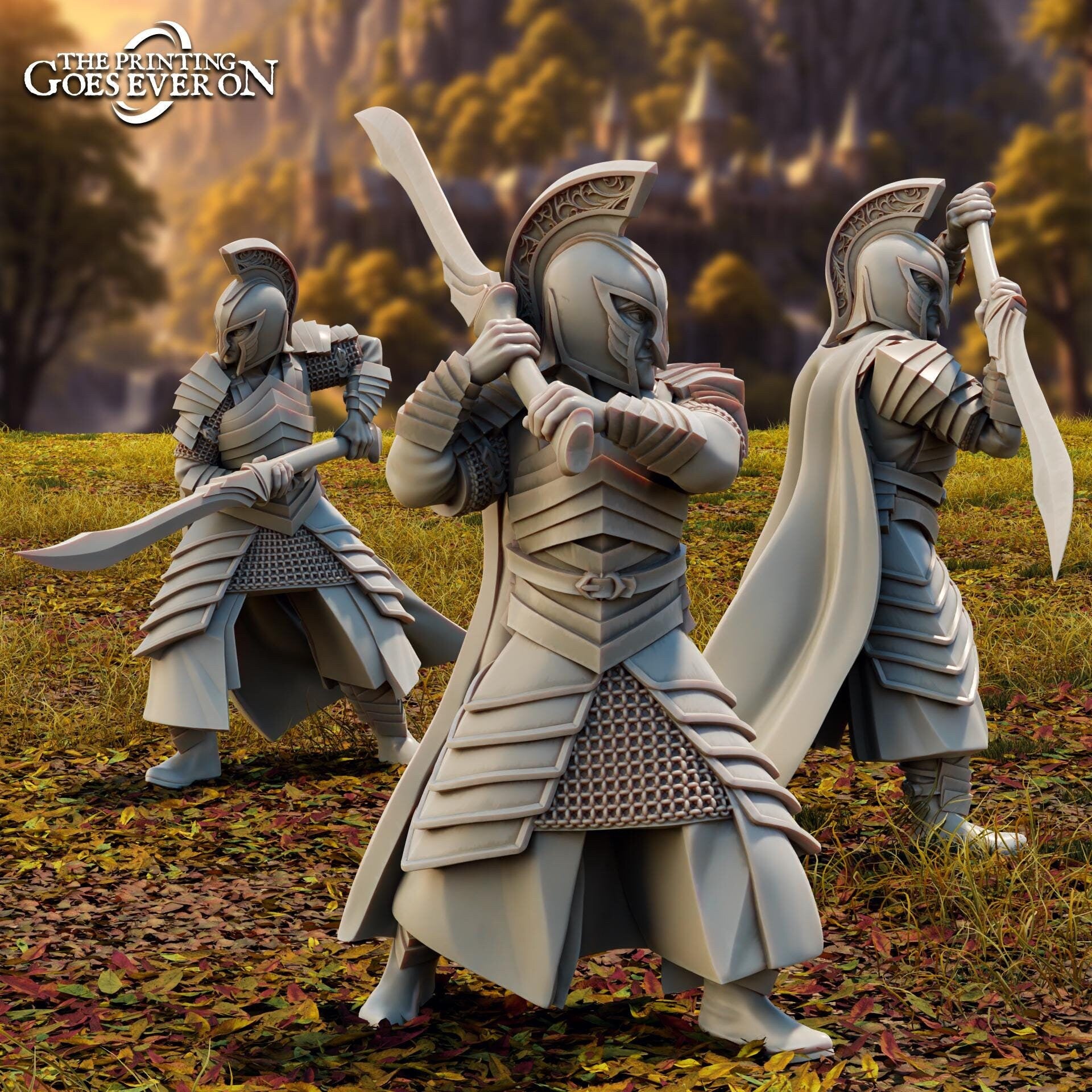 High Elf Swordsmen - Set of 3 (sculpted by Print Goes Ever On)