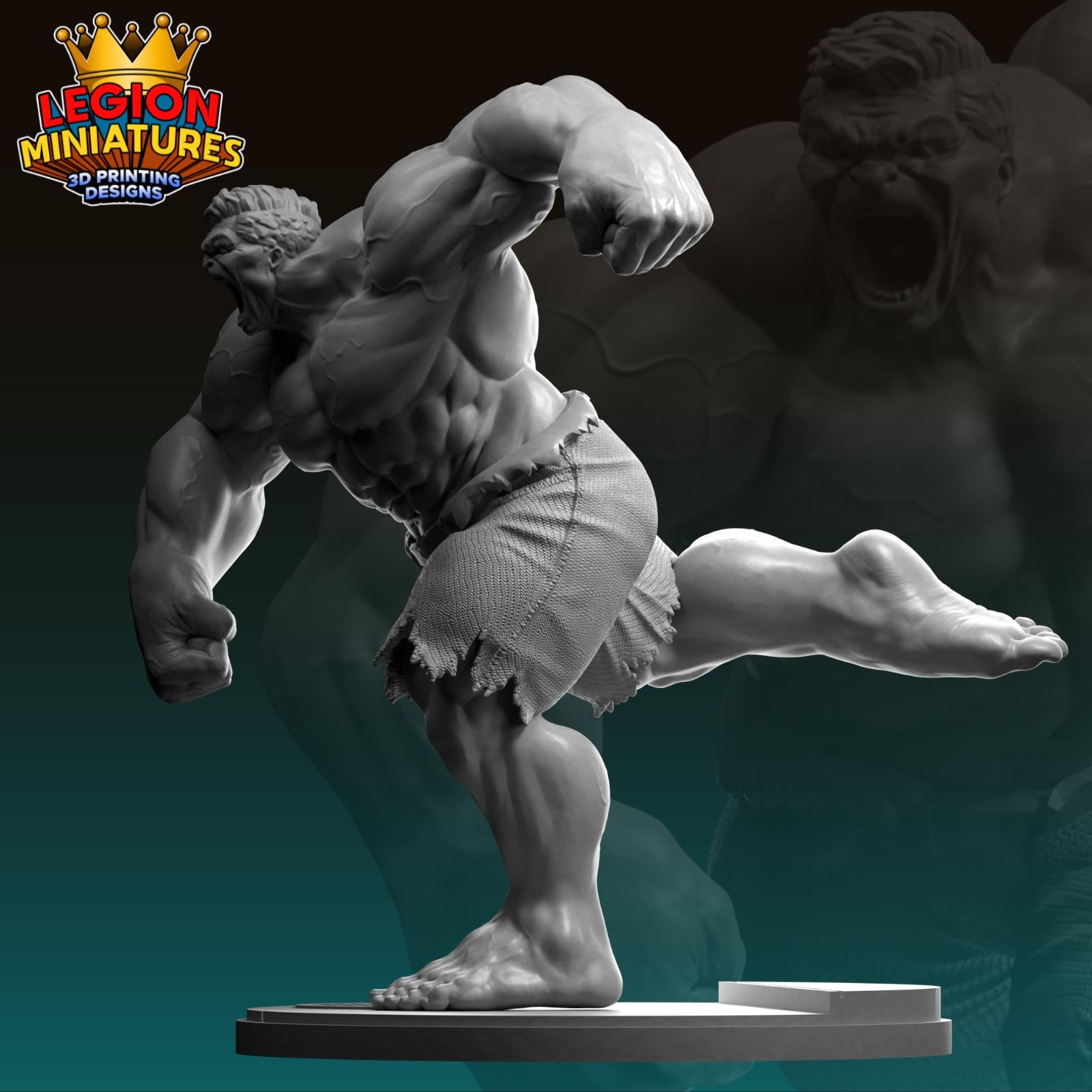 Ultimate Hulk Fan-Art 40mm Miniature (Sculpted by Legion Miniatures) (Crisis Protocol Proxy/Alternative)