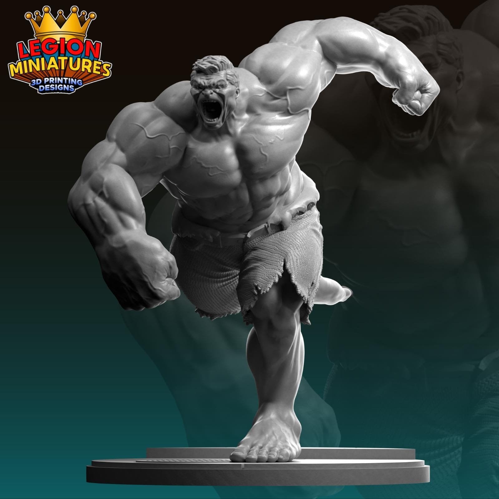Ultimate Hulk Fan-Art 40mm Miniature (Sculpted by Legion Miniatures) (Crisis Protocol Proxy/Alternative)