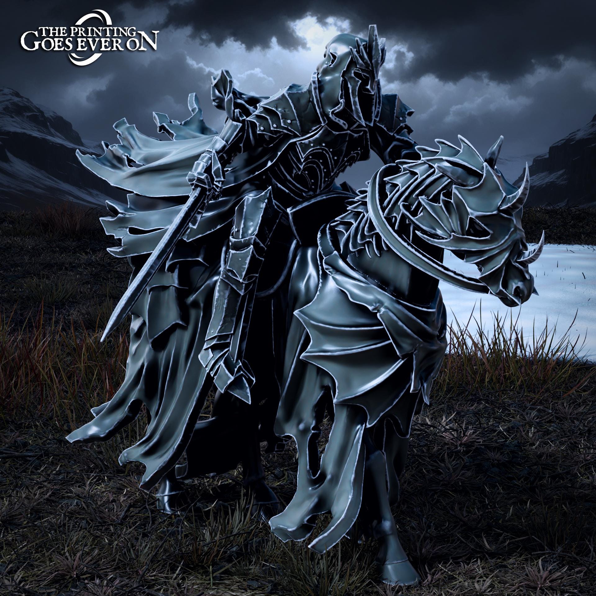 Dark King - Mounted & On Foot (sculpted by Print Goes Ever On)