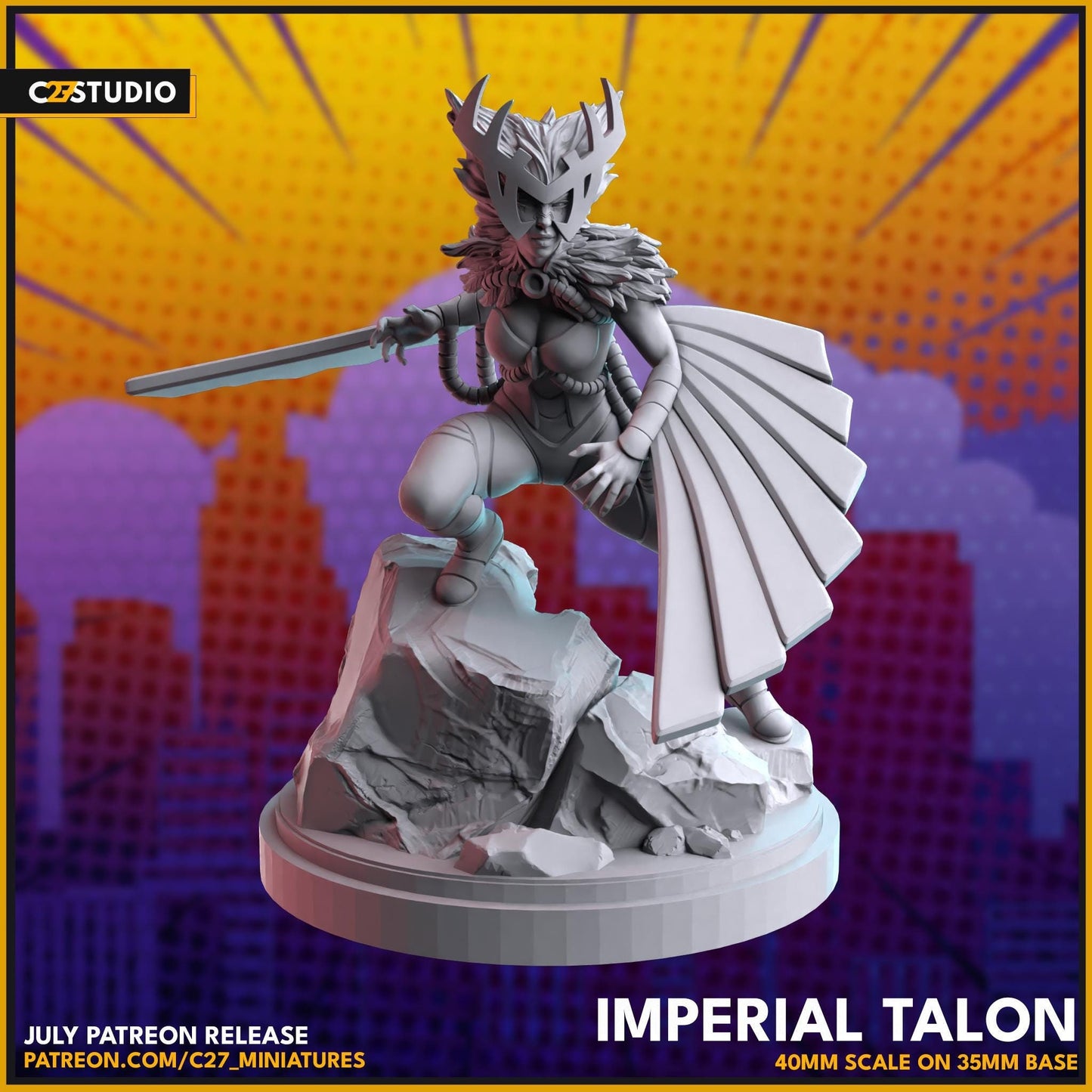 Deathbird / Imperial Talon 40mm miniature (sculpted by C27 collectibles) (Crisis Protocol Proxy/Alternative)