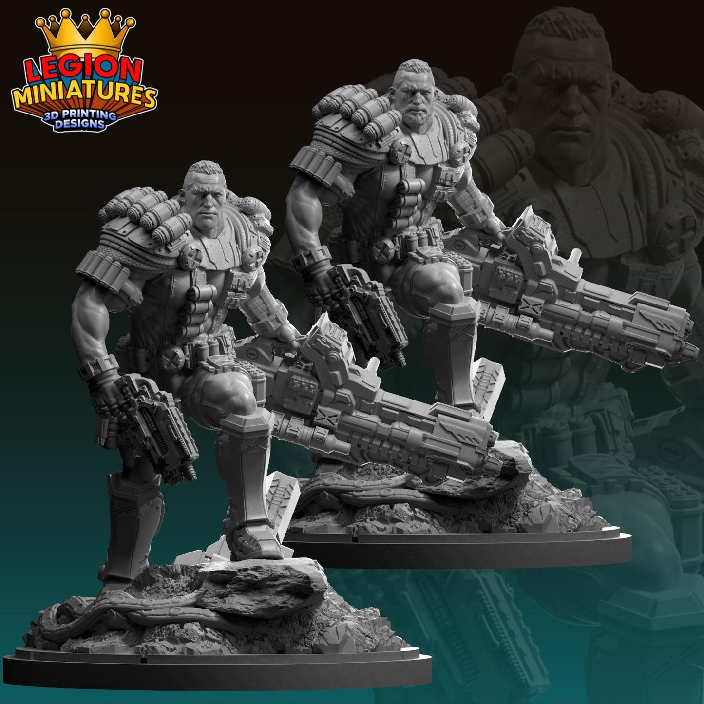 Cable Fan-Art 40mm Miniature (Sculpted by Legion Miniatures) (Crisis Protocol Proxy/Alternative)