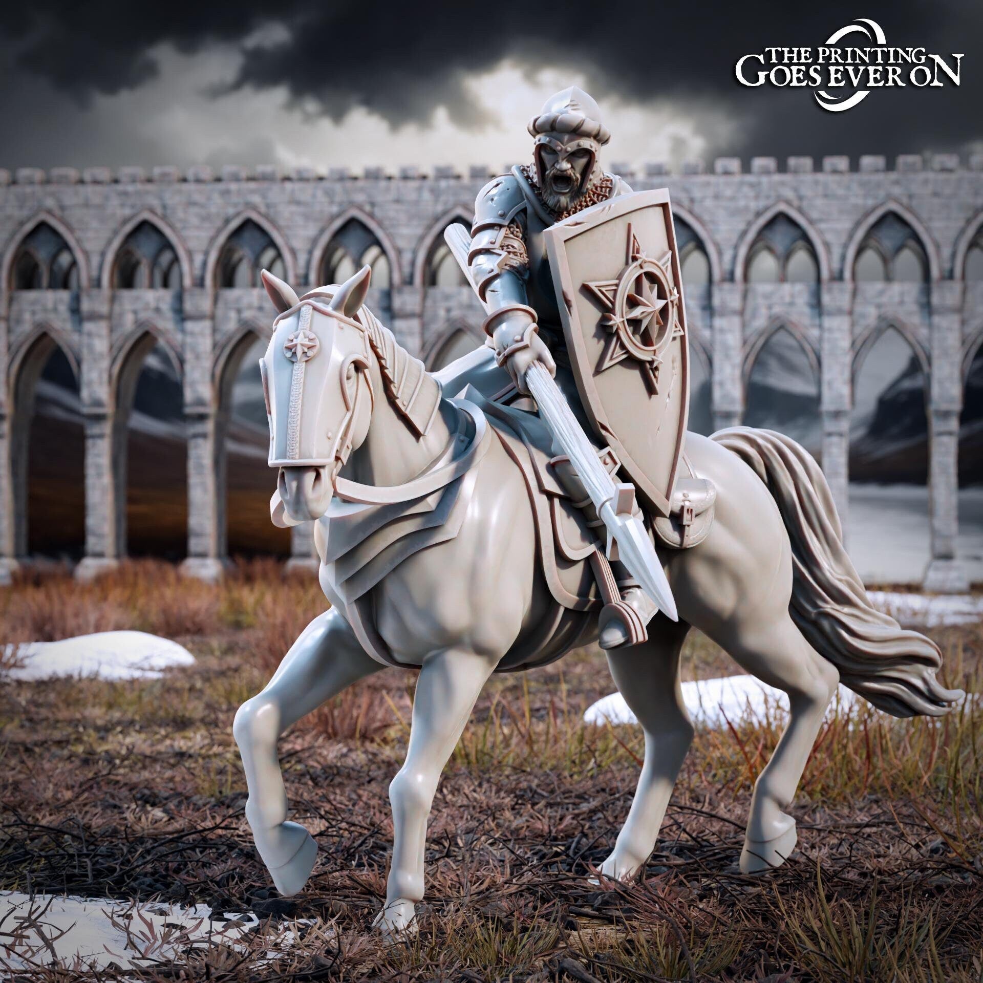 Mounted Man-at-Arms of the Northern Kingdom - C (sculpted by Print Goes Ever On)