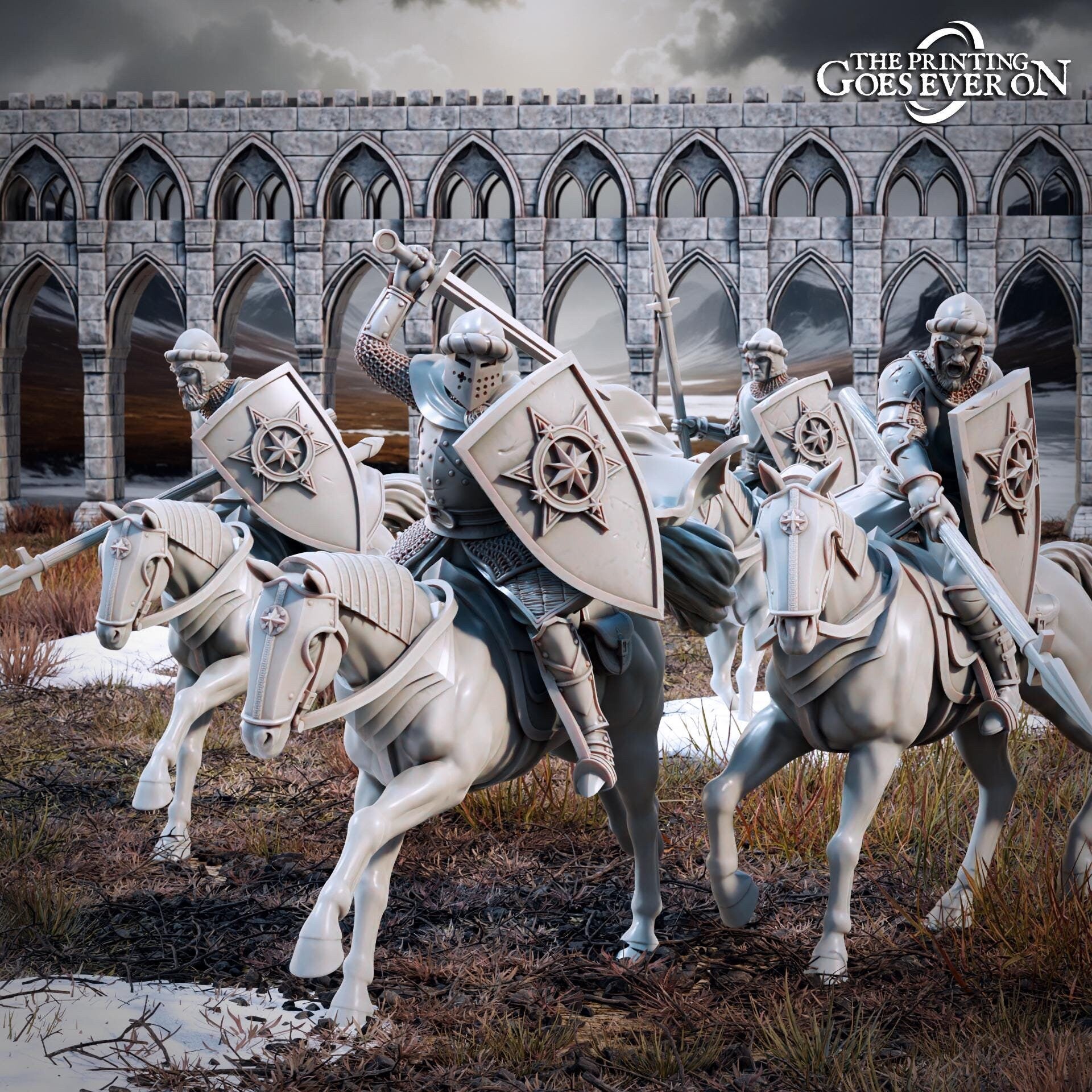 Northern Kingdom Cavalry - set of 4 (sculpted by Print Goes Ever On)