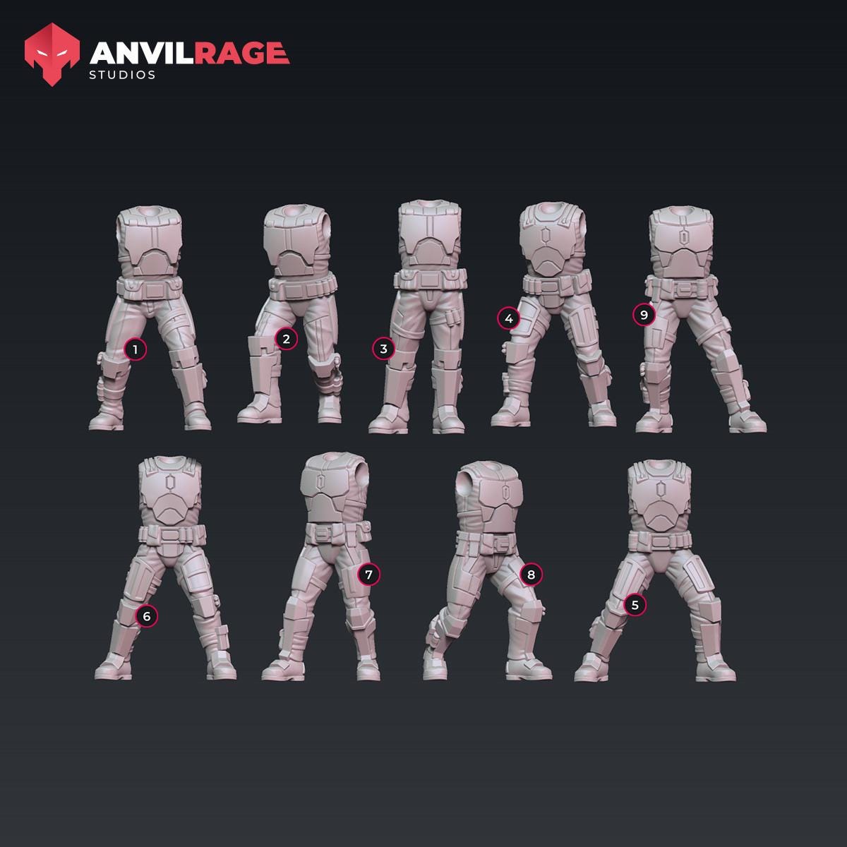 Old Way Mercenaries - set of 9 (Sculpted by Anvilrage Studios)