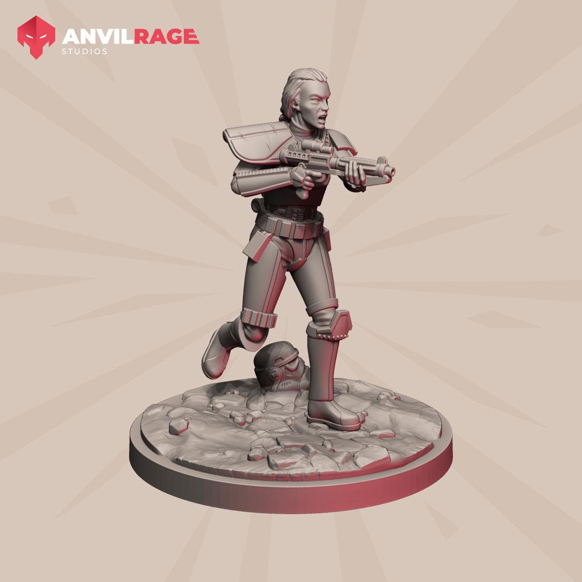 Stormsoldier Female Captain (Sculpted by Anvilrage Studios)