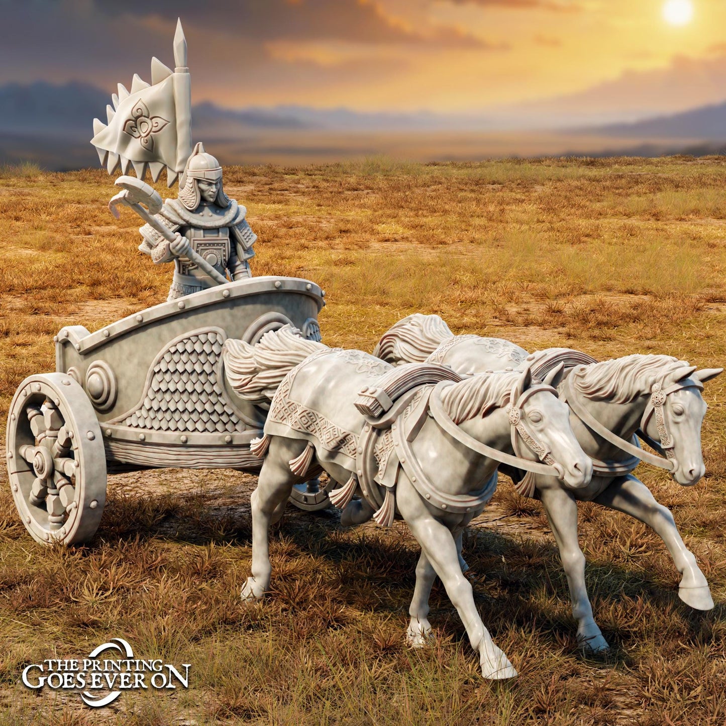 Golden Khanate Chariot (sculpted by Print Goes Ever On)