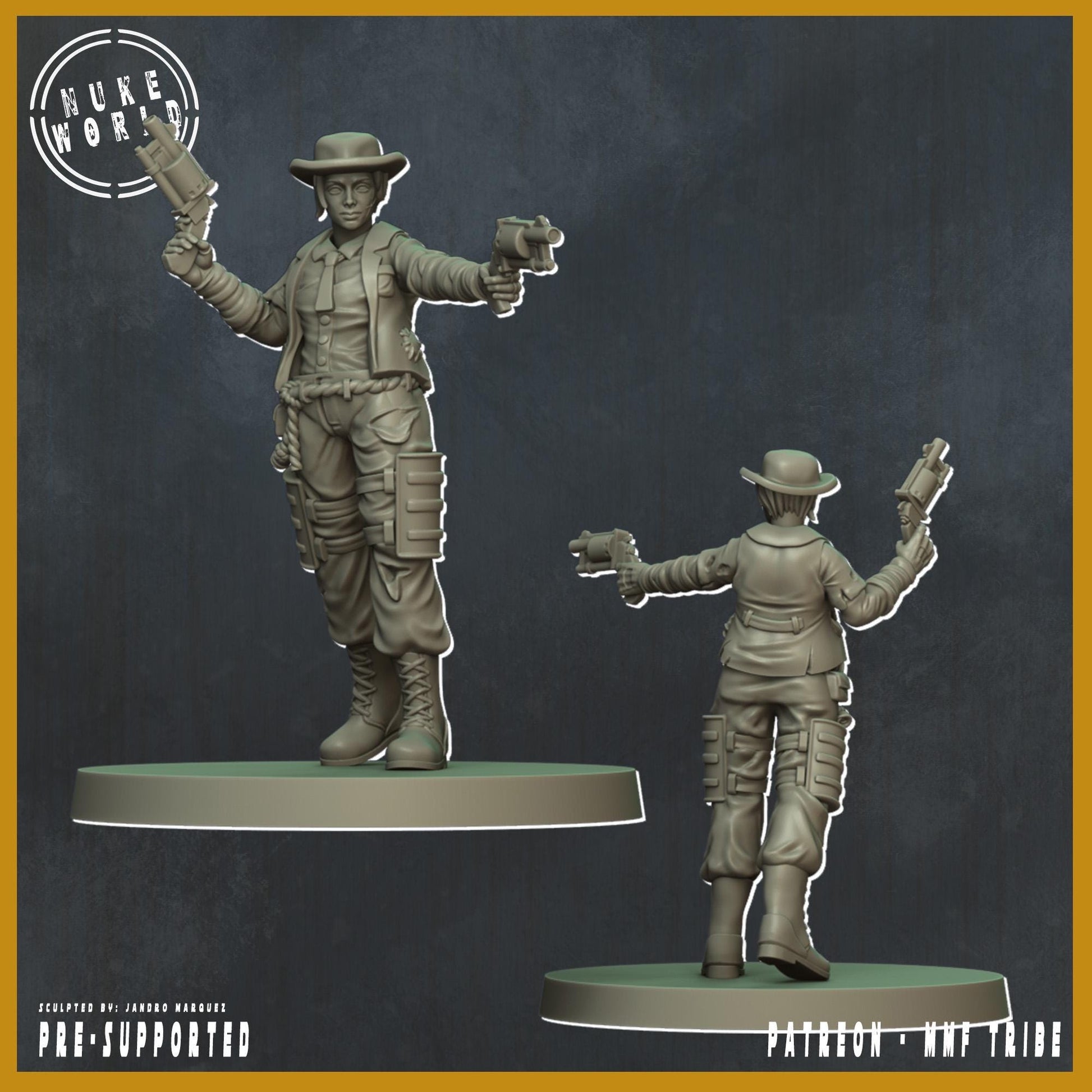 Shield of the People - Female 03 - Nukeworld (Sculpted by Jandro Miniatures)