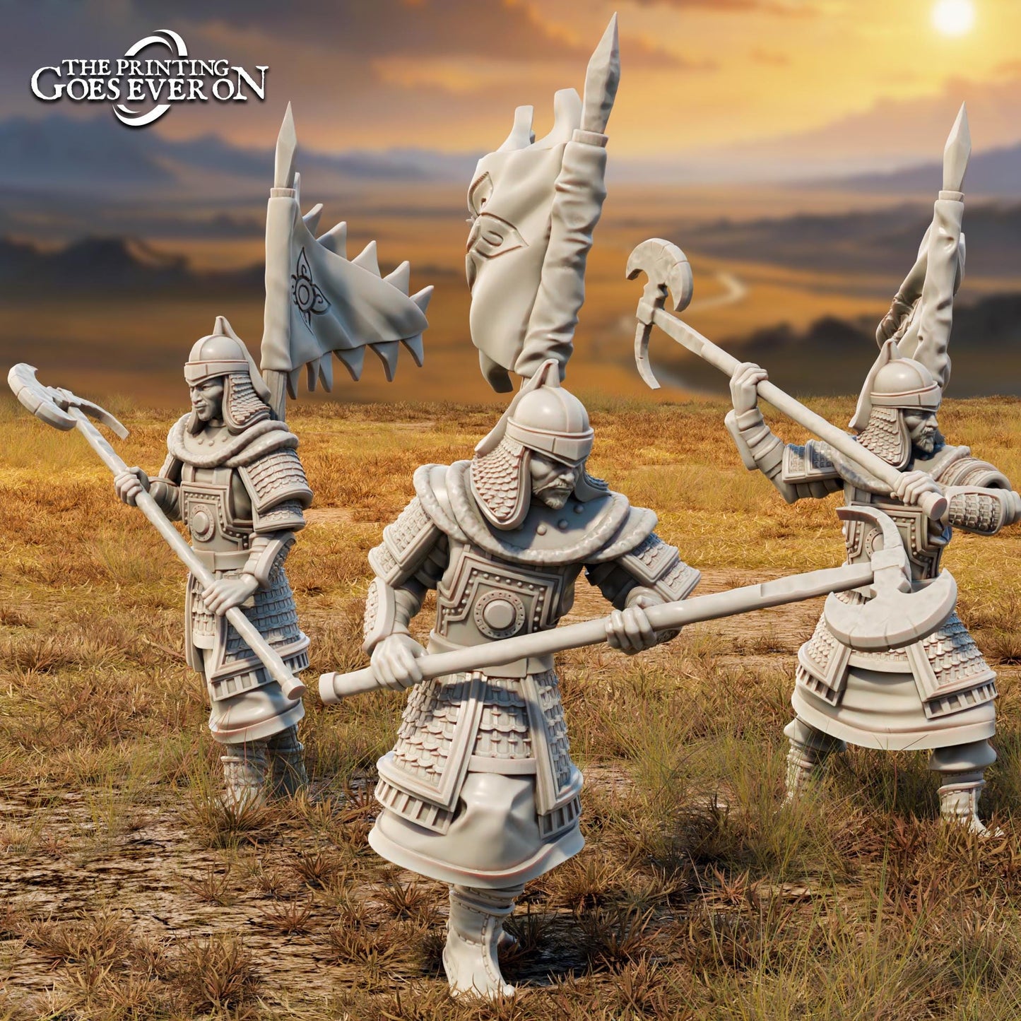 Golden Khanate Warriors - set of 3 (sculpted by Print Goes Ever On)