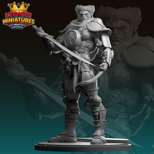 Wolverine Horseman of Death Fan Art 40mm Miniature (Sculpted by Legion Miniatures) (Crisis Protocol Proxy/Alternative)