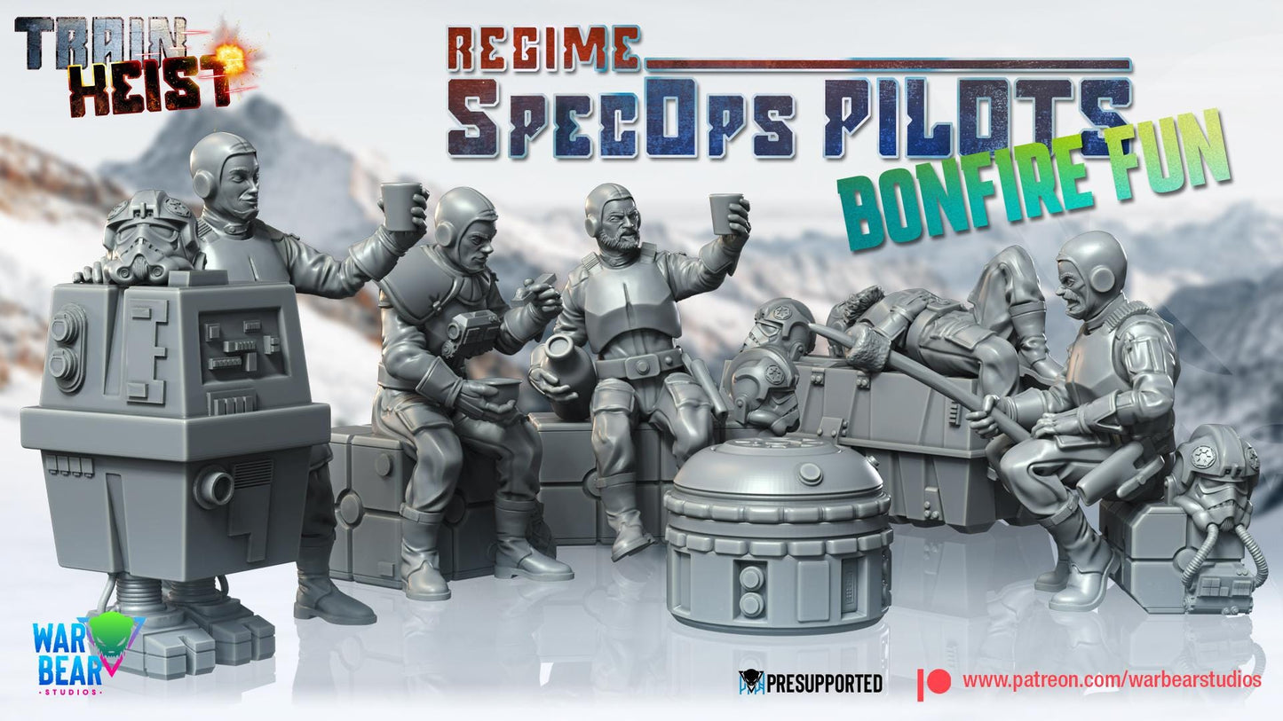 Regime SpecOps Pilots Bonfire Fun - Diorama set (Sculpted by War Bear Studios)