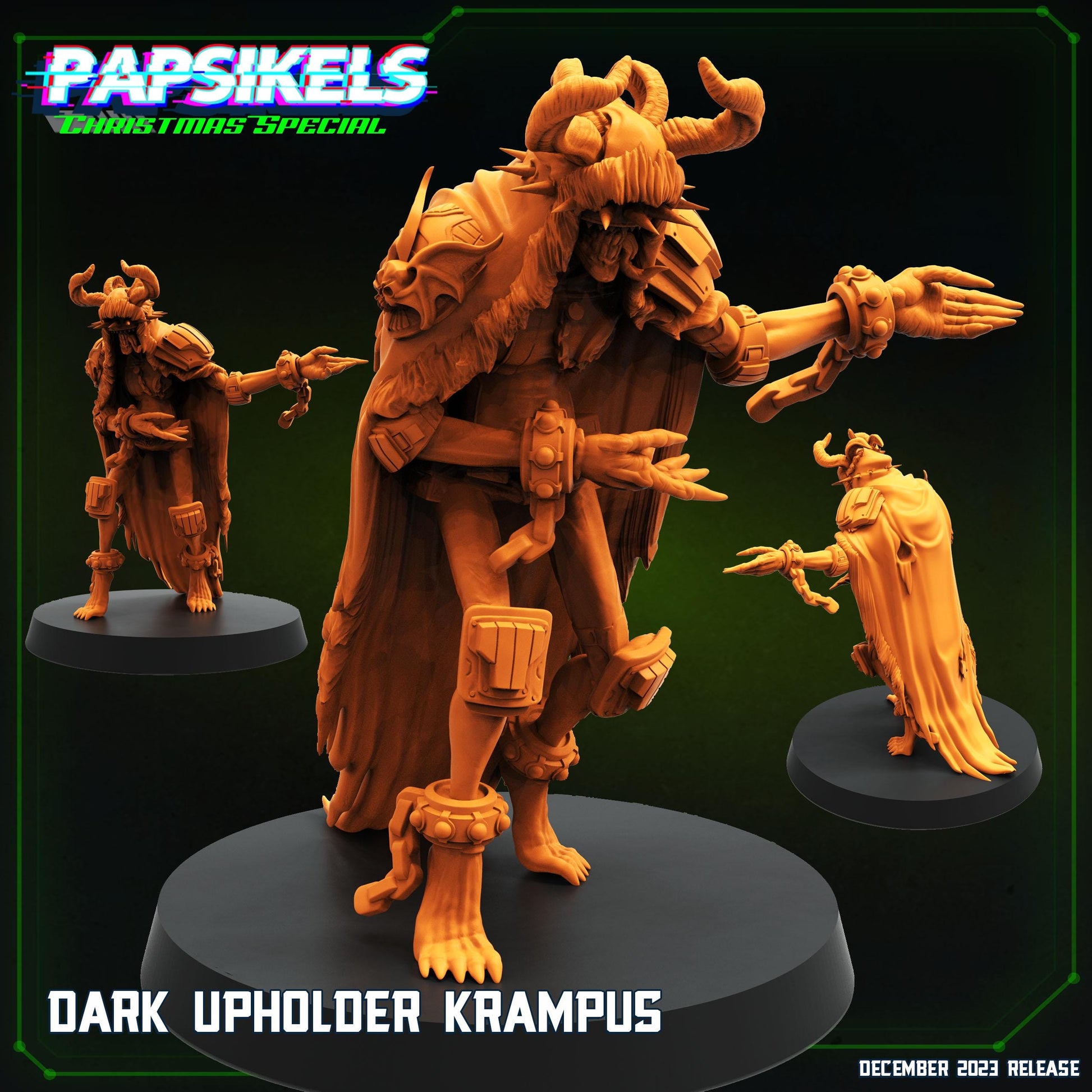 Dark Upholder Krampus - Cyberpunk Miniature (sculpted by Papsikels)