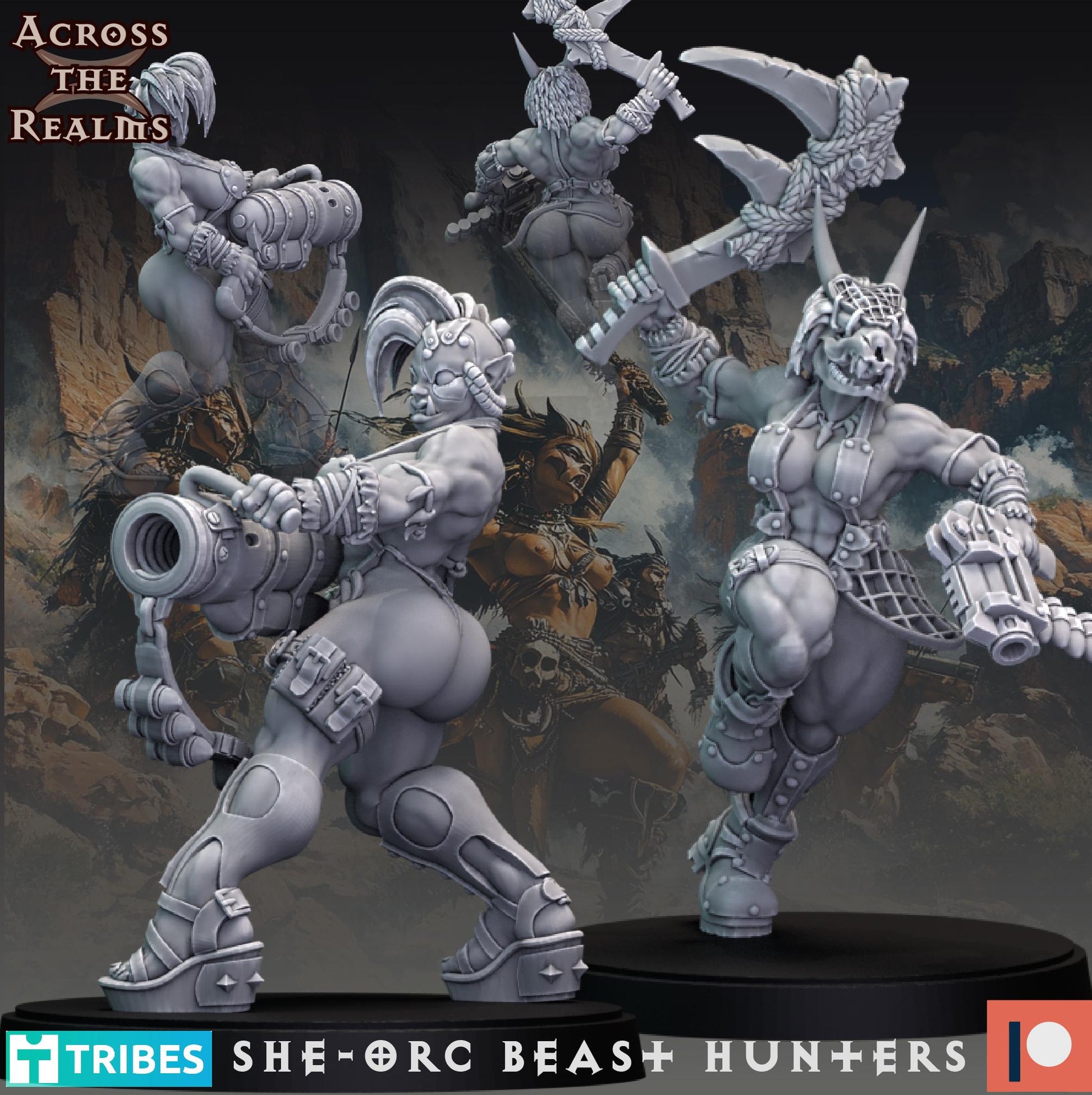 She-Orc Beast Hunters (10 Models) - (sculpted by Across the Realms)