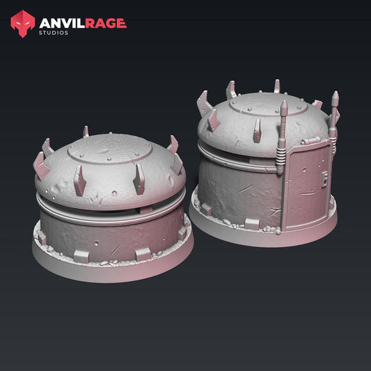 POI - Shadow Collective Bunker Base - set of 2 (Sculpted by Anvilrage Studios)