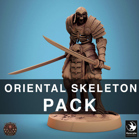 Oriental Skeleton Pack - set of 20 - Conclave of Bones (Sculpted by Rescale Miniatures)