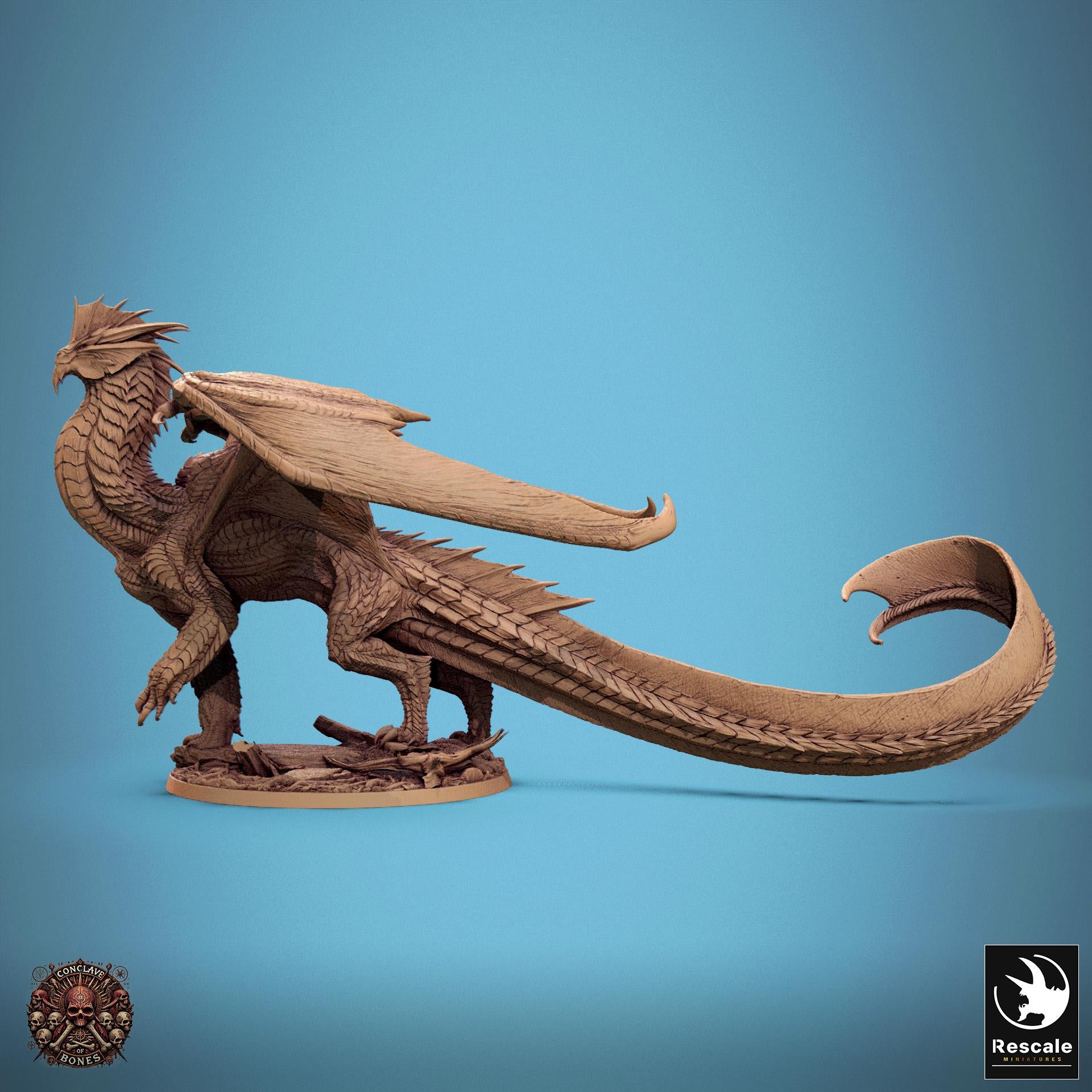 Silver Dragon - Walk - Conclave of Bones (Sculpted by Rescale Miniatures)