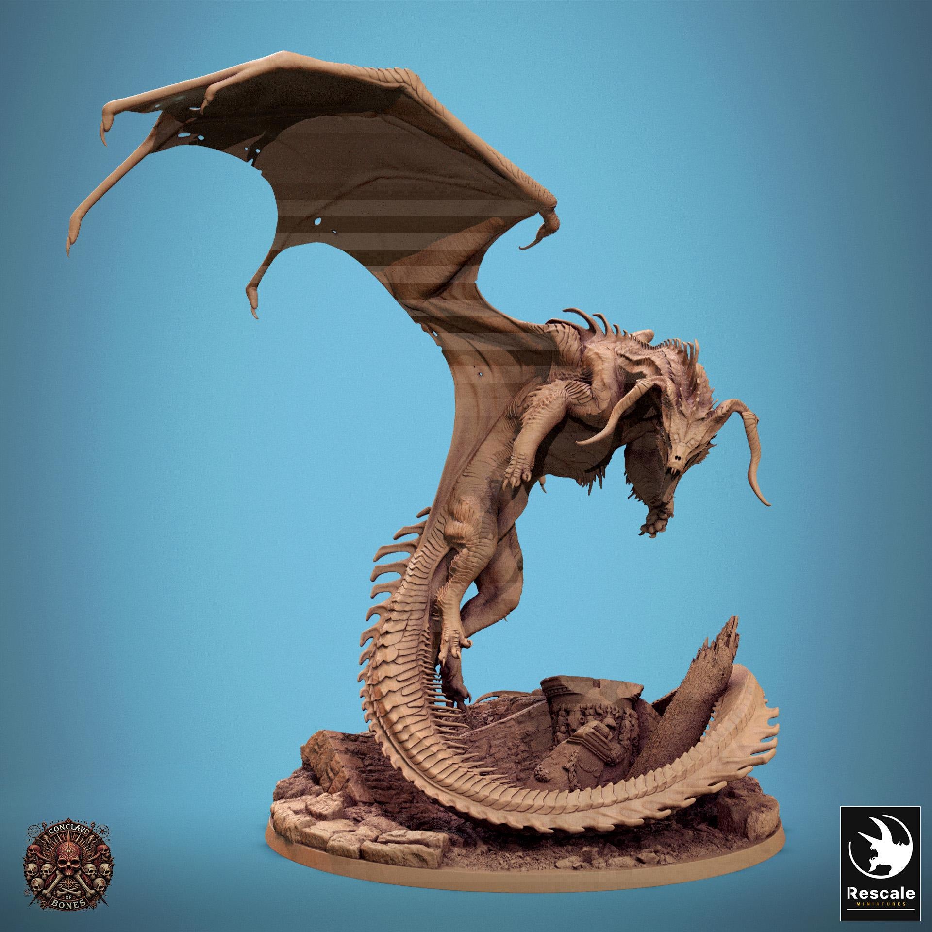 Black Dragon - Attack - Conclave of Bones (Sculpted by Rescale Miniatures)