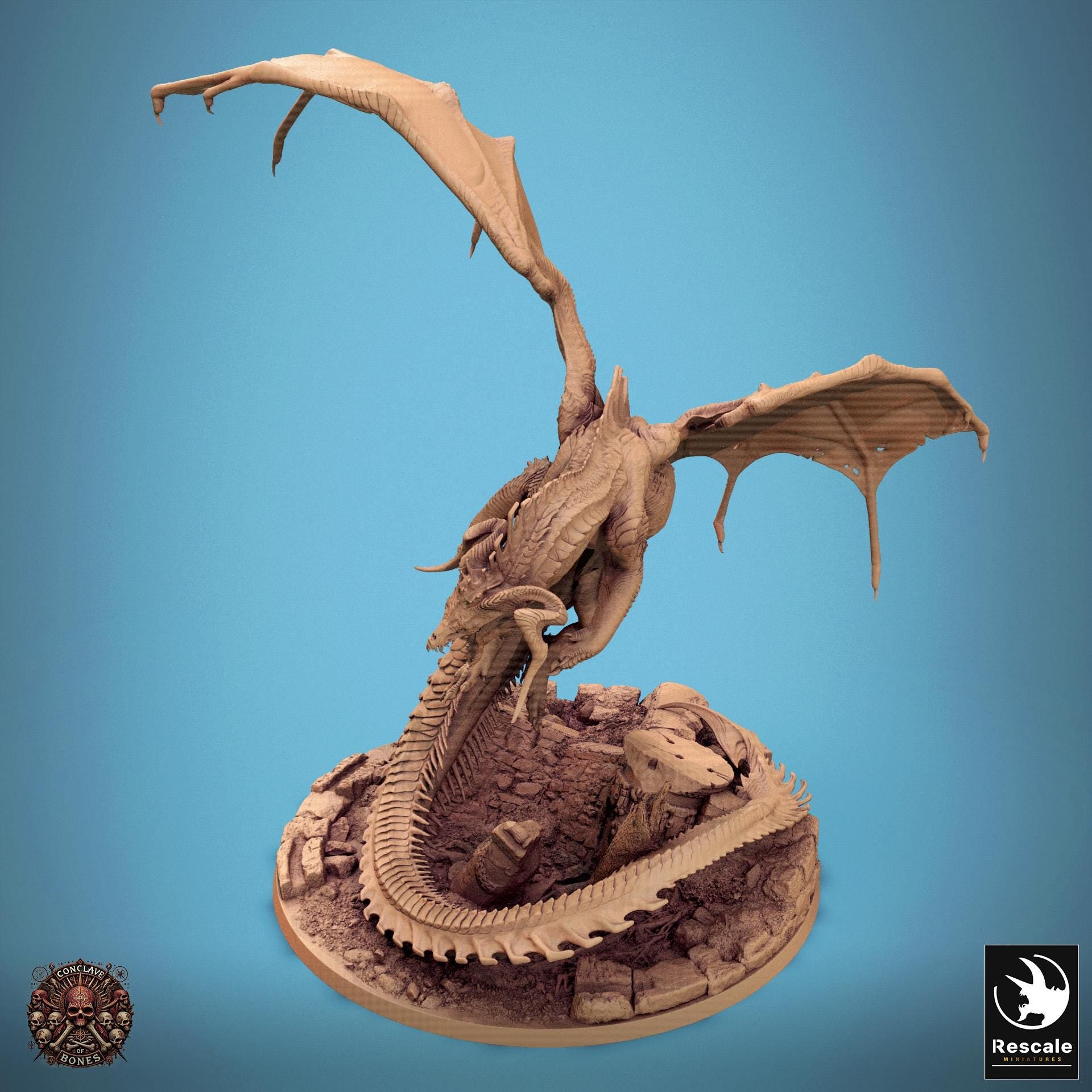 Black Dragon - Attack - Conclave of Bones (Sculpted by Rescale Miniatures)