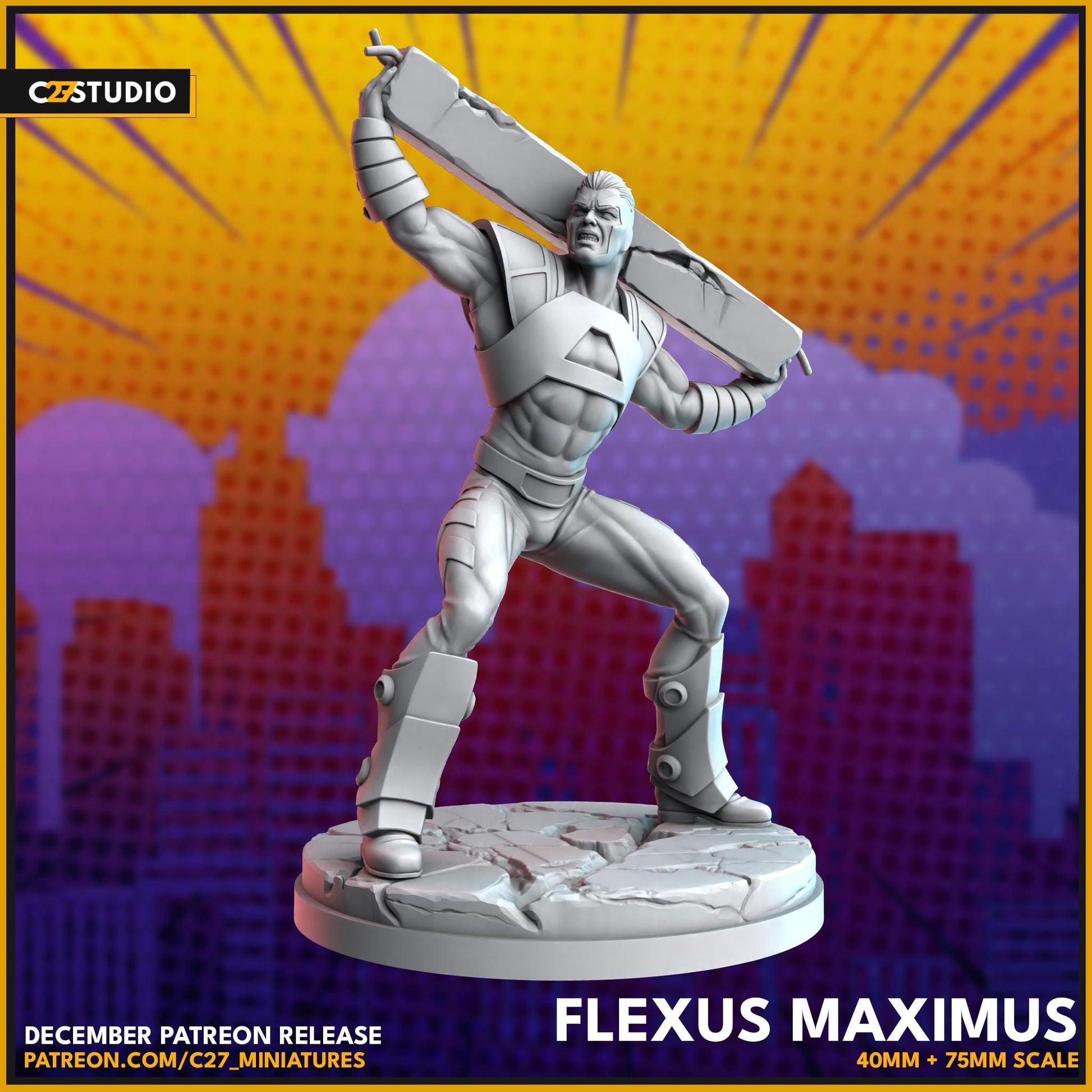 Atlas / Flexus Maximus 40mm miniature (sculpted by C27 collectibles) (Crisis Protocol Proxy/Alternative)