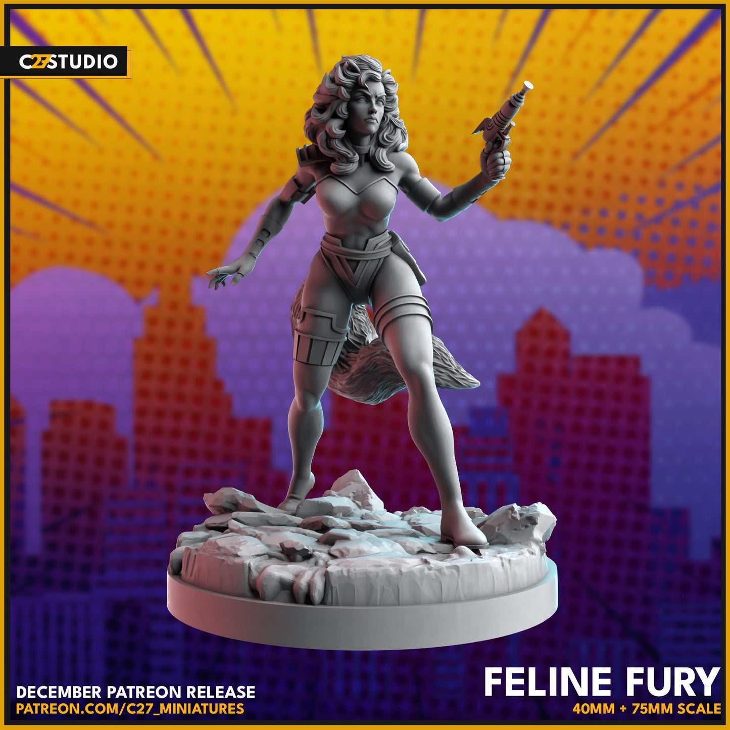 Hepzibah / Feline Fury 40mm miniature (sculpted by C27 collectibles) (Crisis Protocol Proxy/Alternative)