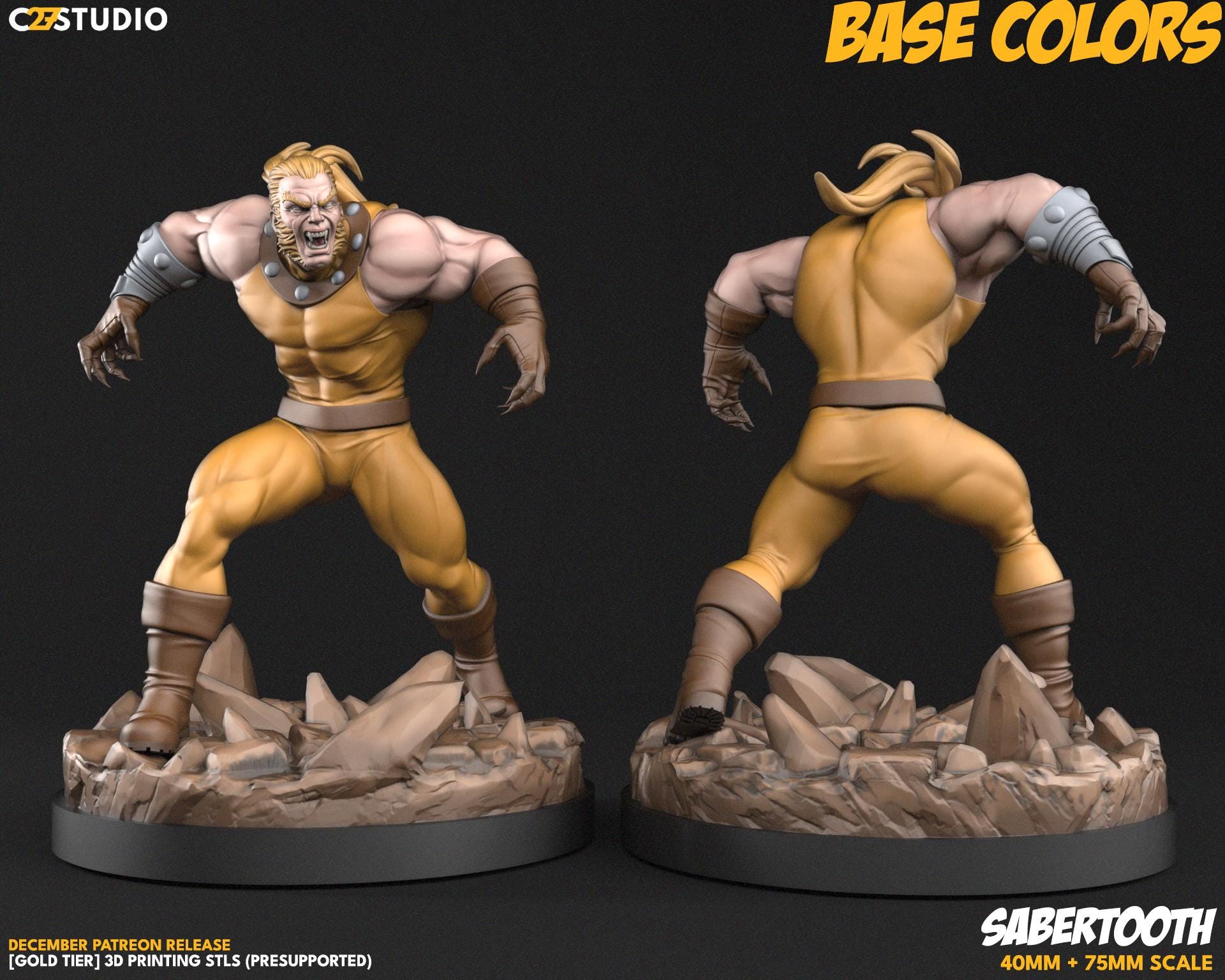 Sabretooth / Wild Dad - 40mm miniature (sculpted by C27 collectibles) (Crisis Protocol Proxy/Alternative)