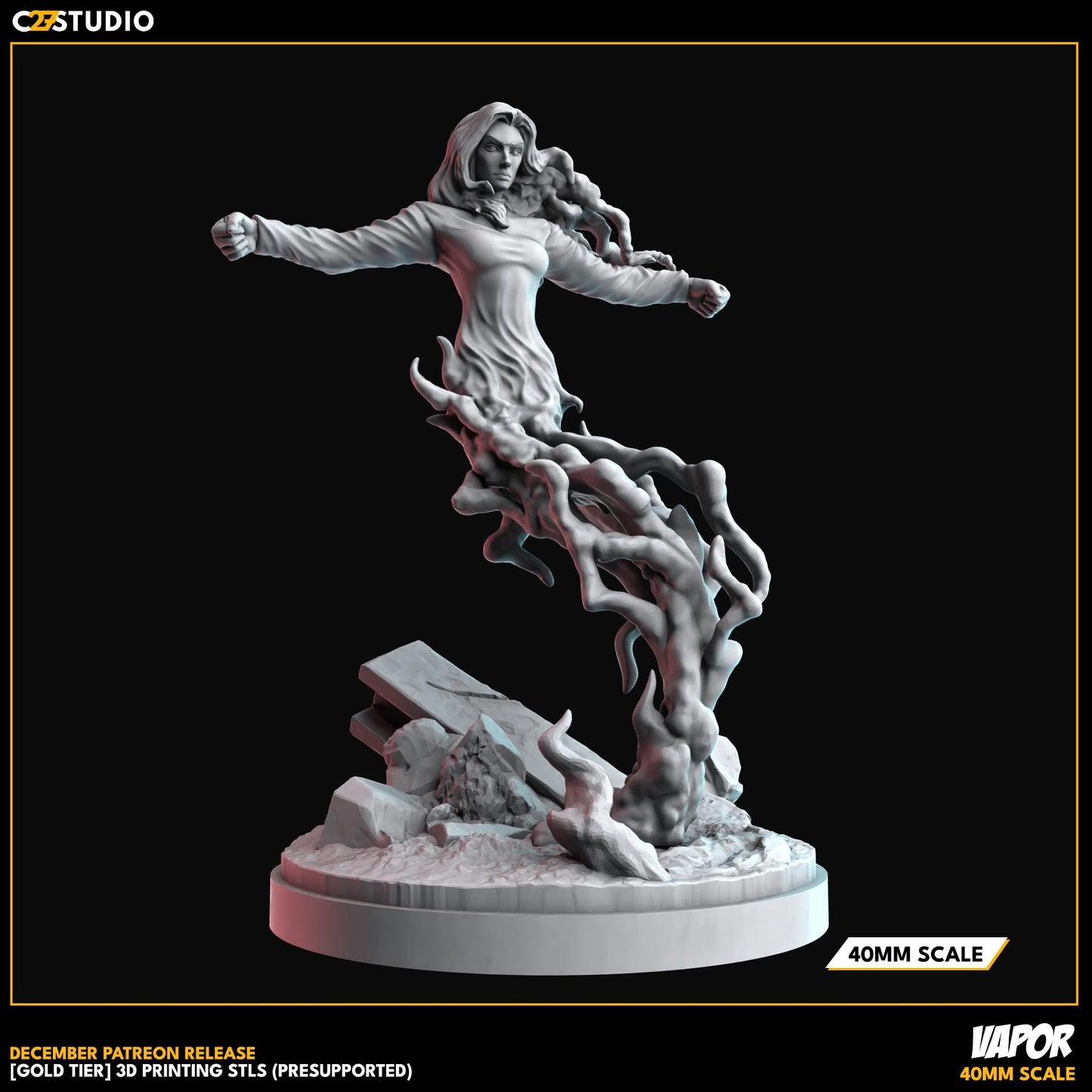 Vapor / Cloudy Siren 40mm miniature (sculpted by C27 collectibles) (Crisis Protocol Proxy/Alternative)