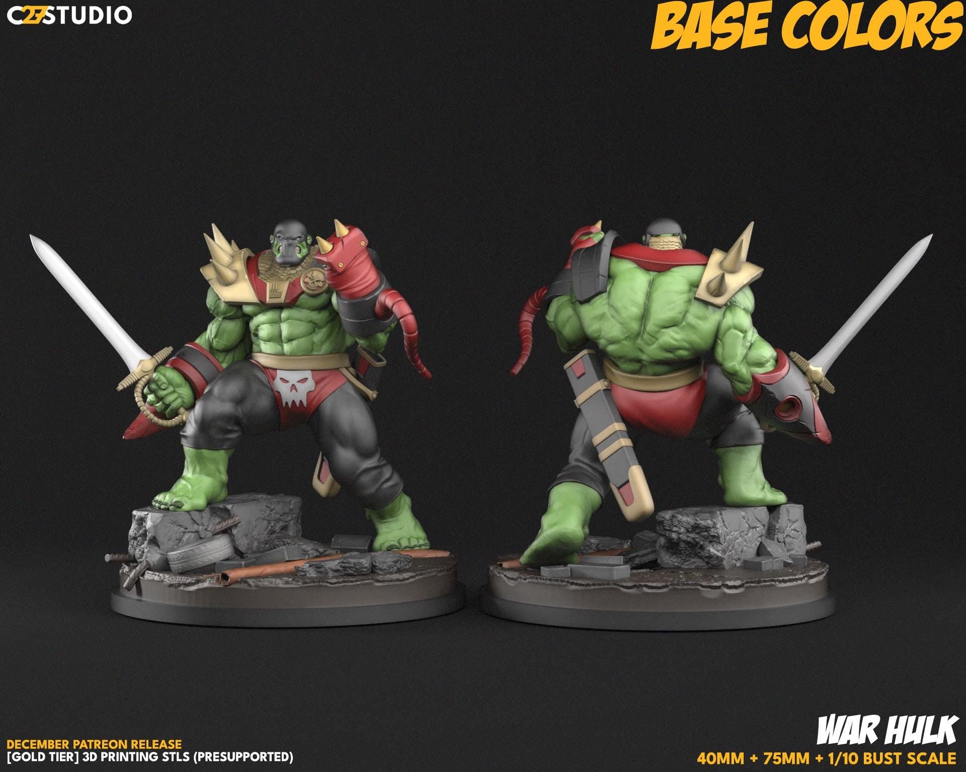The Hulk / Green Smash 40mm miniature (sculpted by C27 collectibles) (Crsis Protocol Proxy/Alternative)