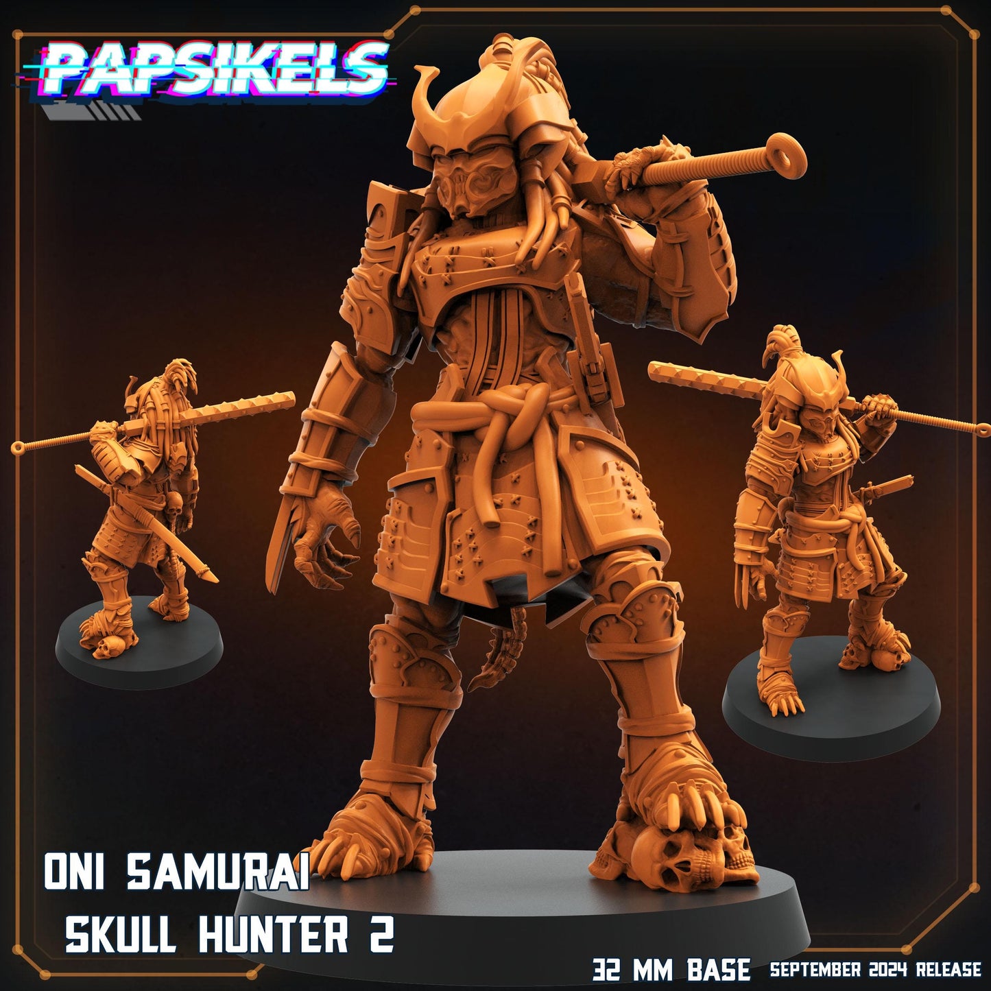 Oni Samurai Skull Hunter 2 - Predator Fan Art (sculpted by Papsikels)