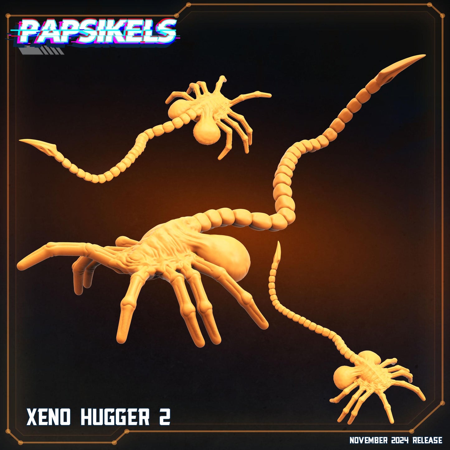 Xenomorph Alien Face Huggers - set of 8 (sculpted by Papsikels)