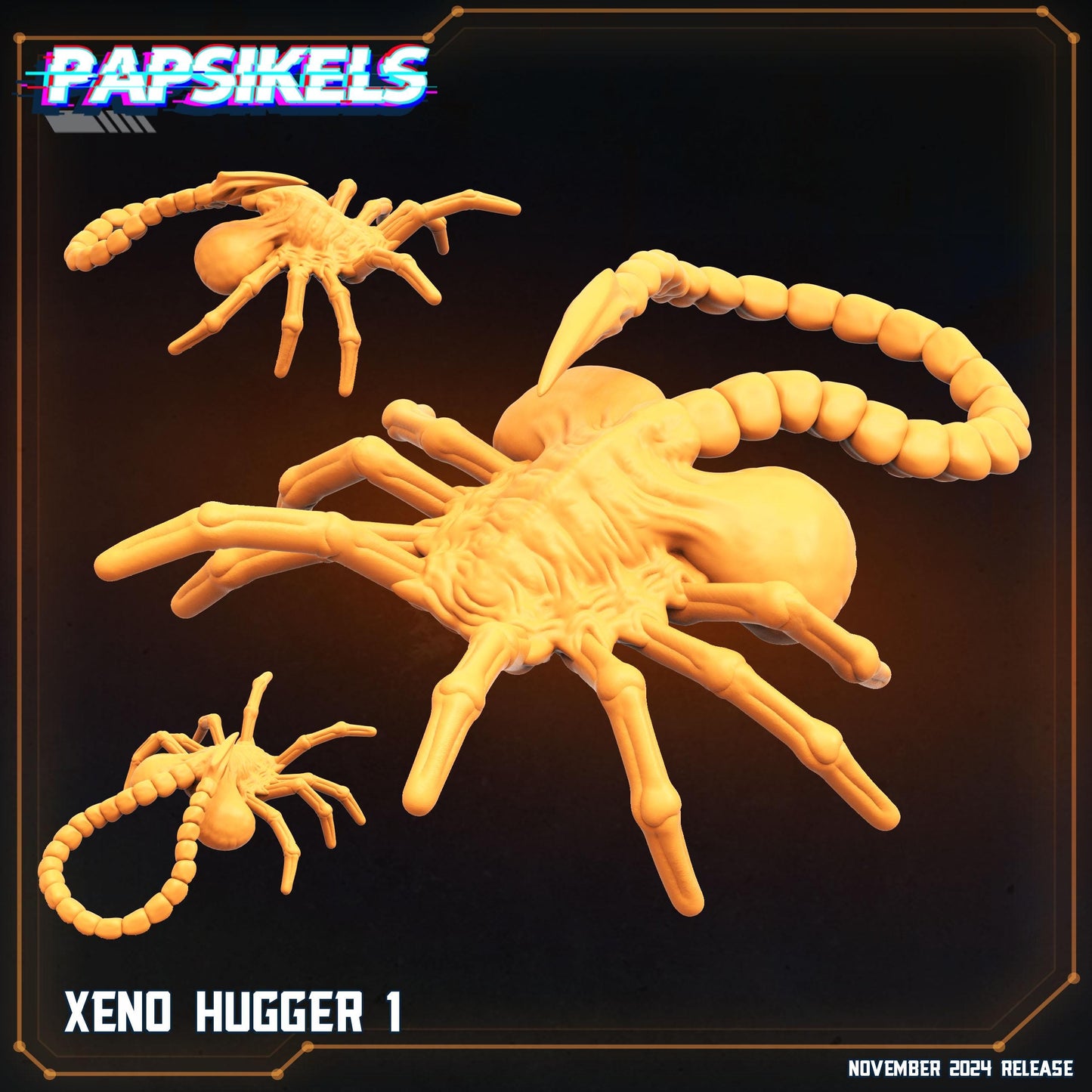 Xenomorph Alien Face Huggers - set of 8 (sculpted by Papsikels)