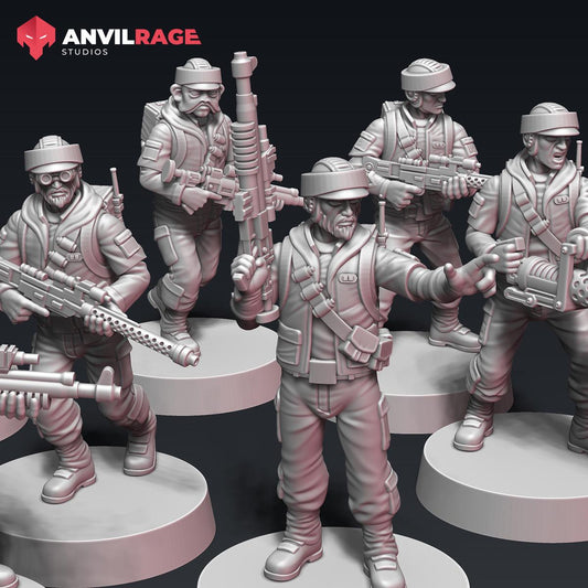 Rebellion Soldiers Kit - set of 5 (Sculpted by Anvilrage Studios)