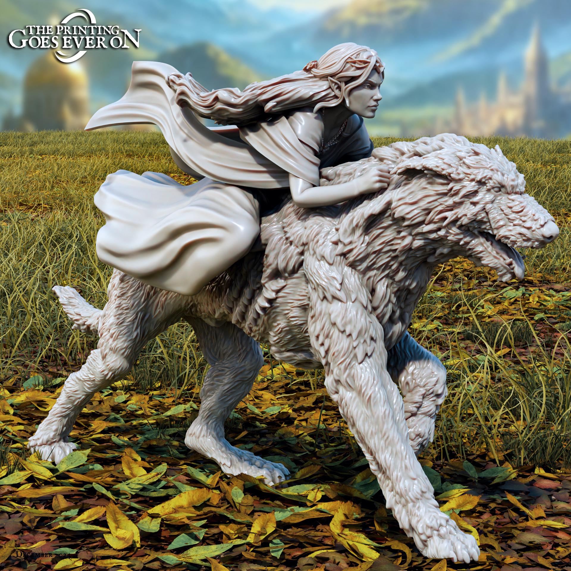 Bretegor, Lirien and Haelor the Hound - Tales of the Radian Shores (sculpted by Print Goes Ever On)