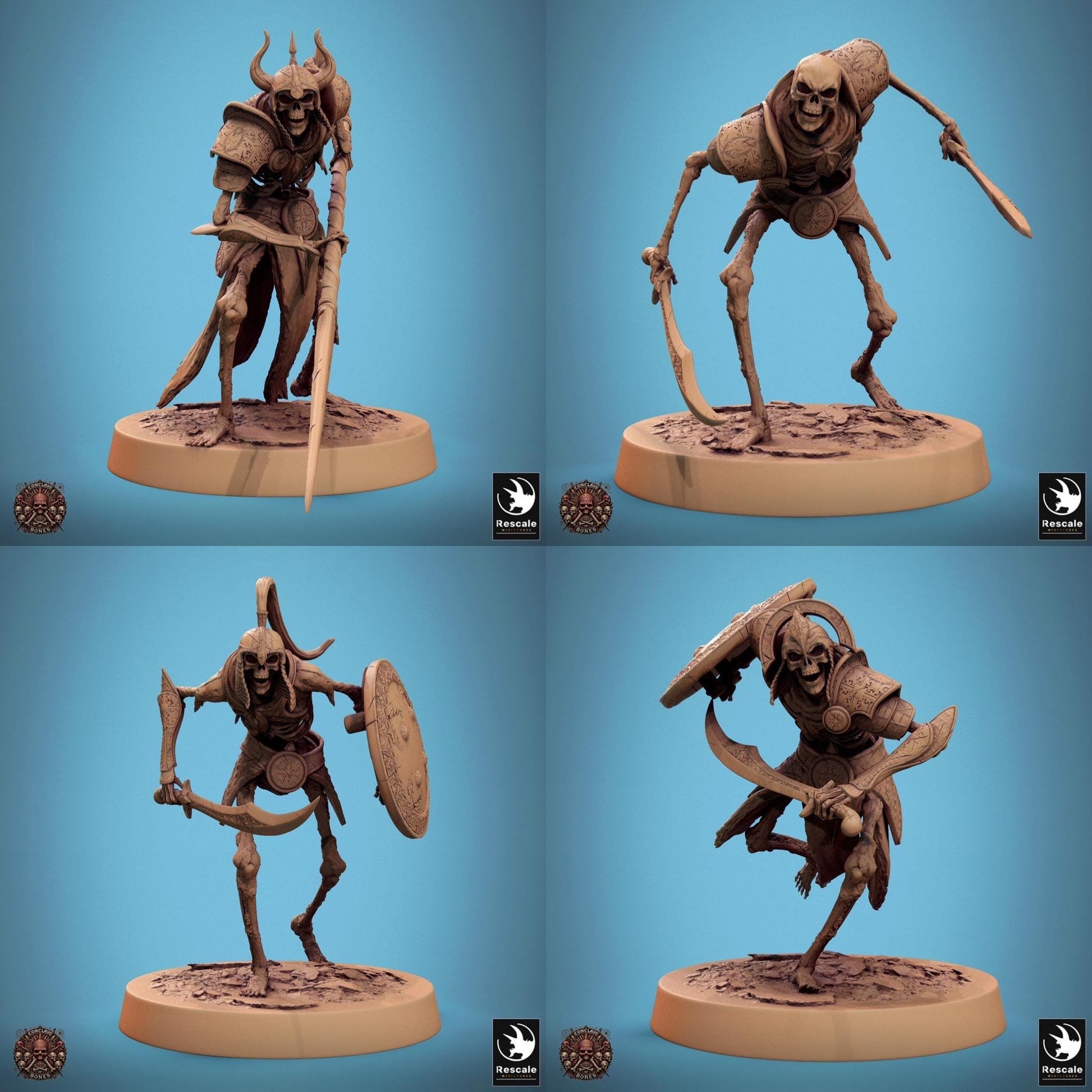 Persian Skeleton Pack - set of 18 - Conclave of Bones (Sculpted by Rescale Miniatures)
