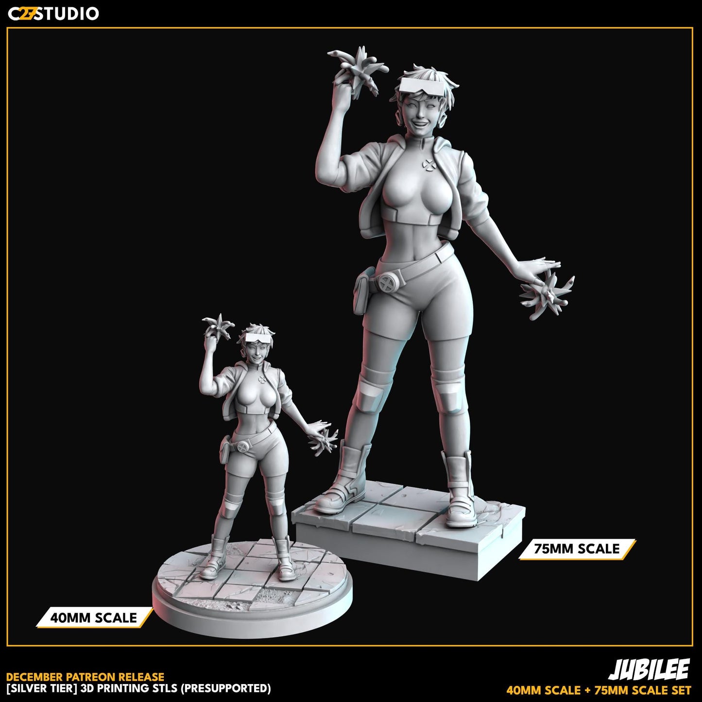 Jubilee / Sparkle Lee 40mm miniature (sculpted by C27 collectibles) (Crisis Protocol Proxy/Alternative)